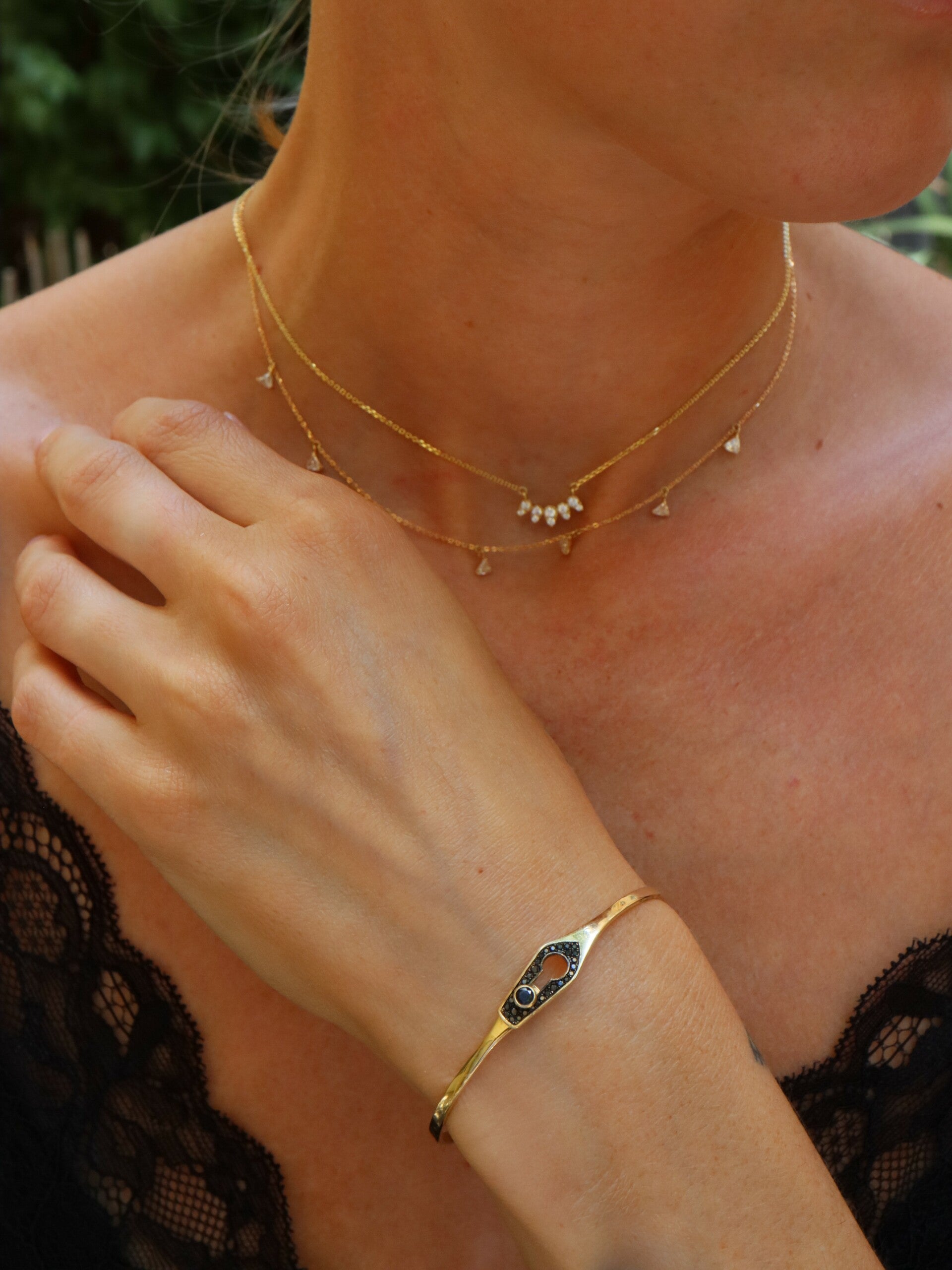 Black Diamond Keyhole Bracelet