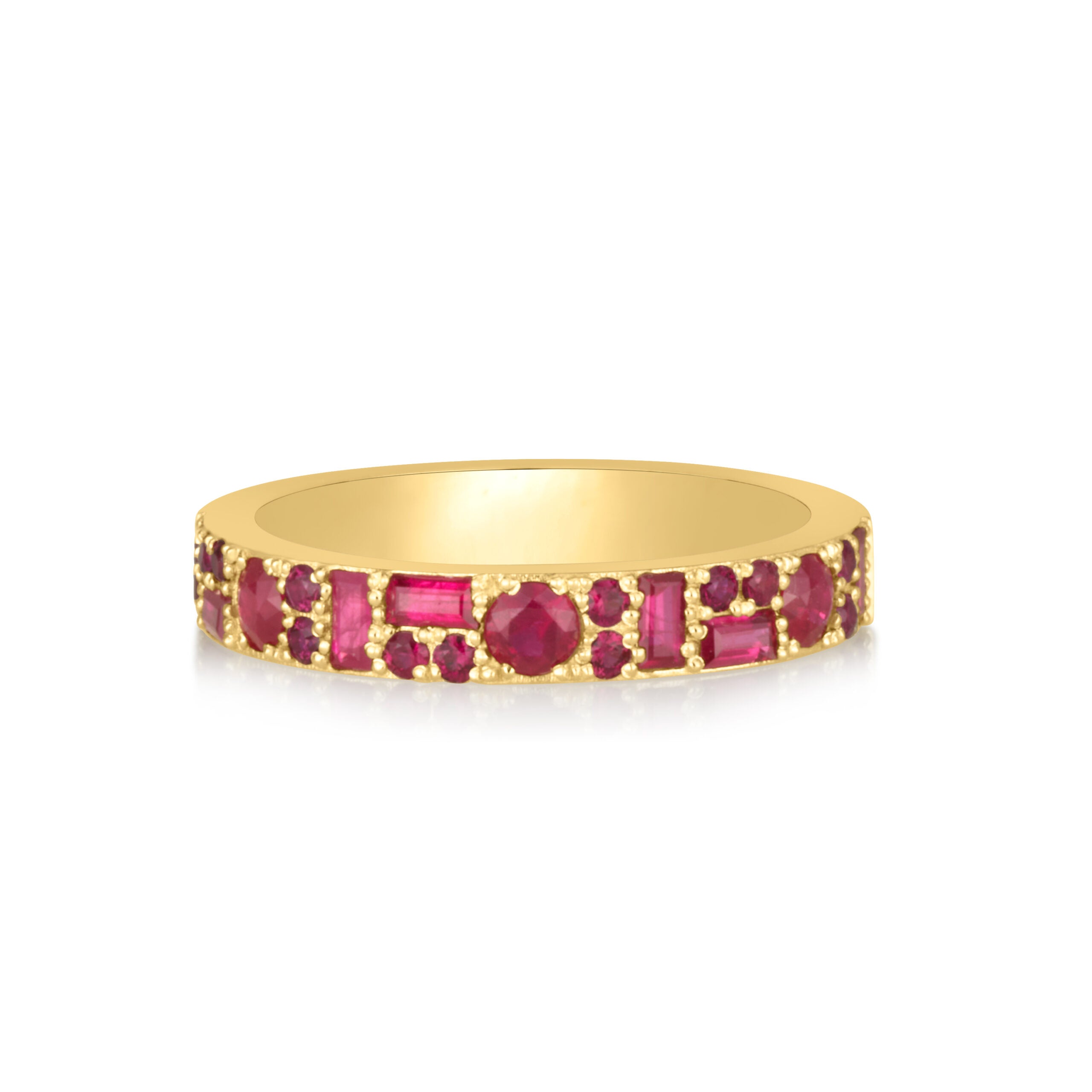All Shapes Ring in Rubies