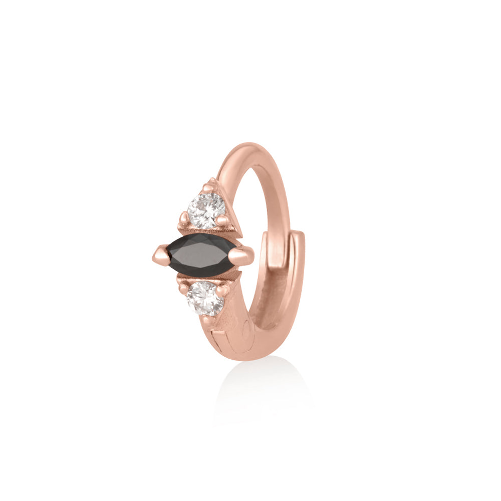 חישוק קרלה עם יהלומים שחורים ולבנים (גדול)