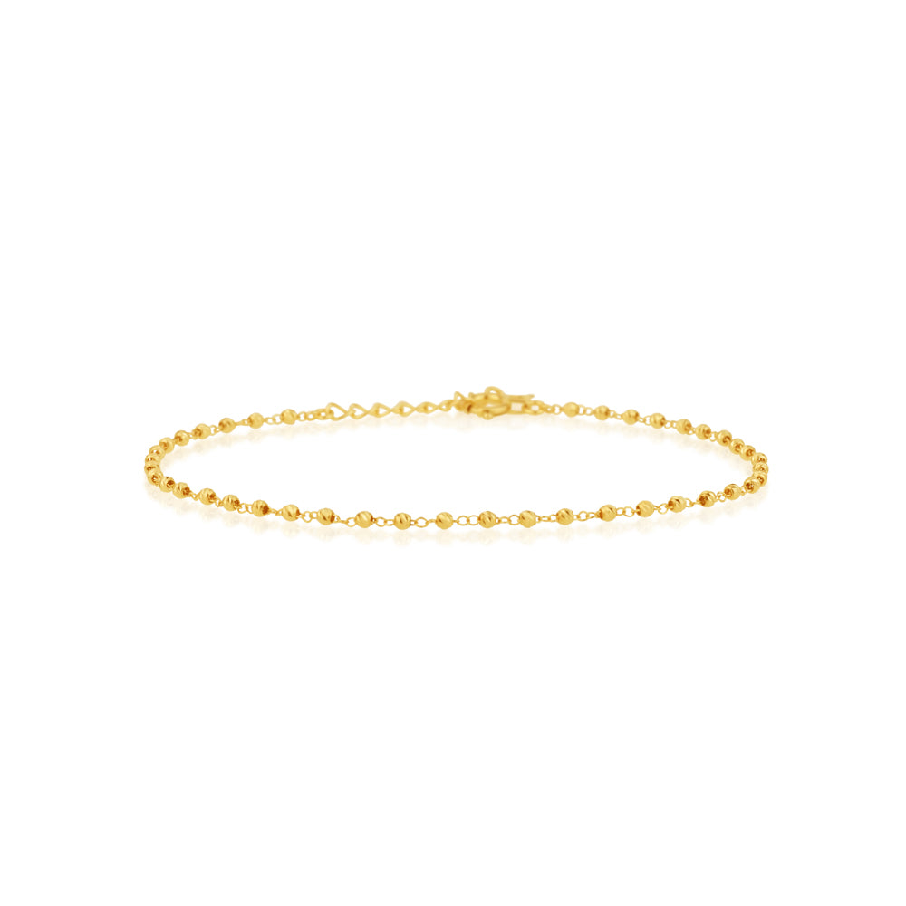 Diamond Cut Ball On Chain Bracelet