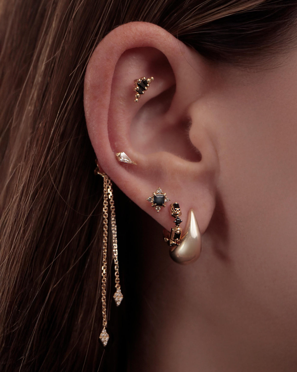Melania Earring in Black Diamonds