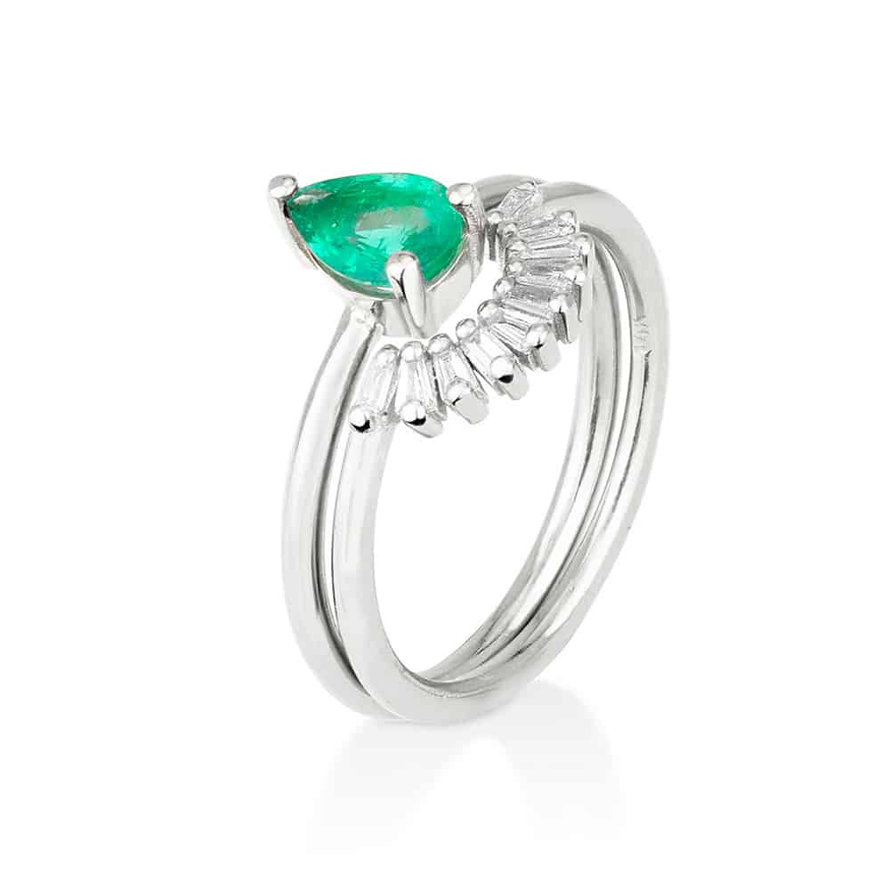 Emerald drop ring