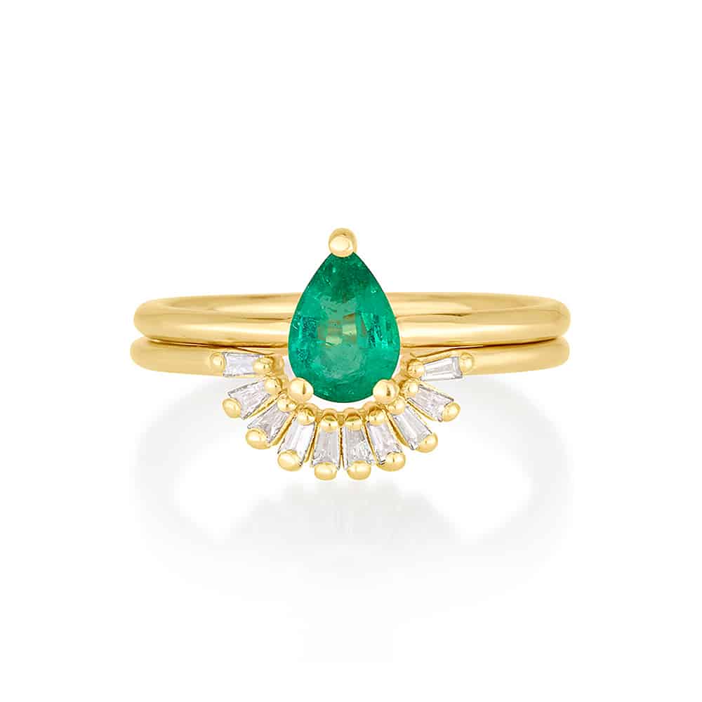 Emerald drop ring