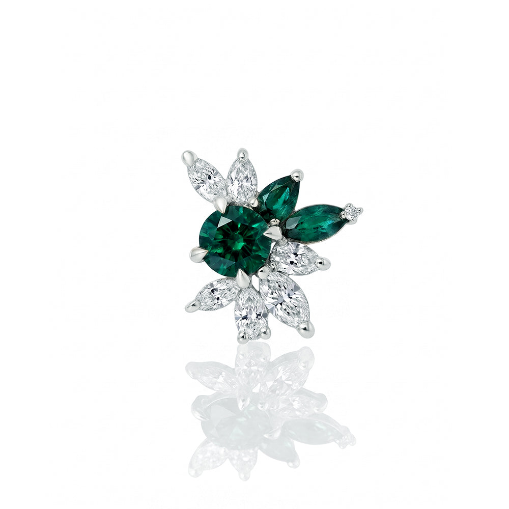 Adele Earring in Emeralds and Diamonds