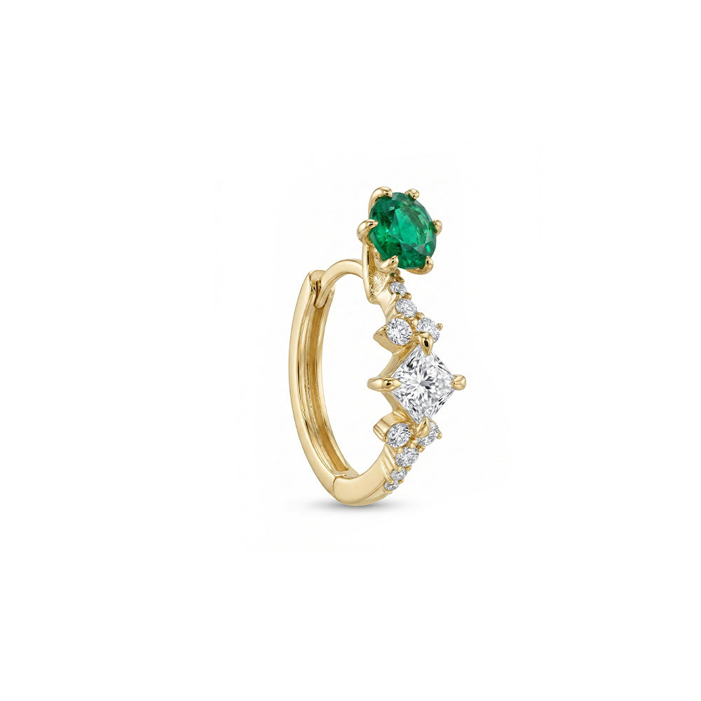 Tzlil Solitaire Emerald Earring