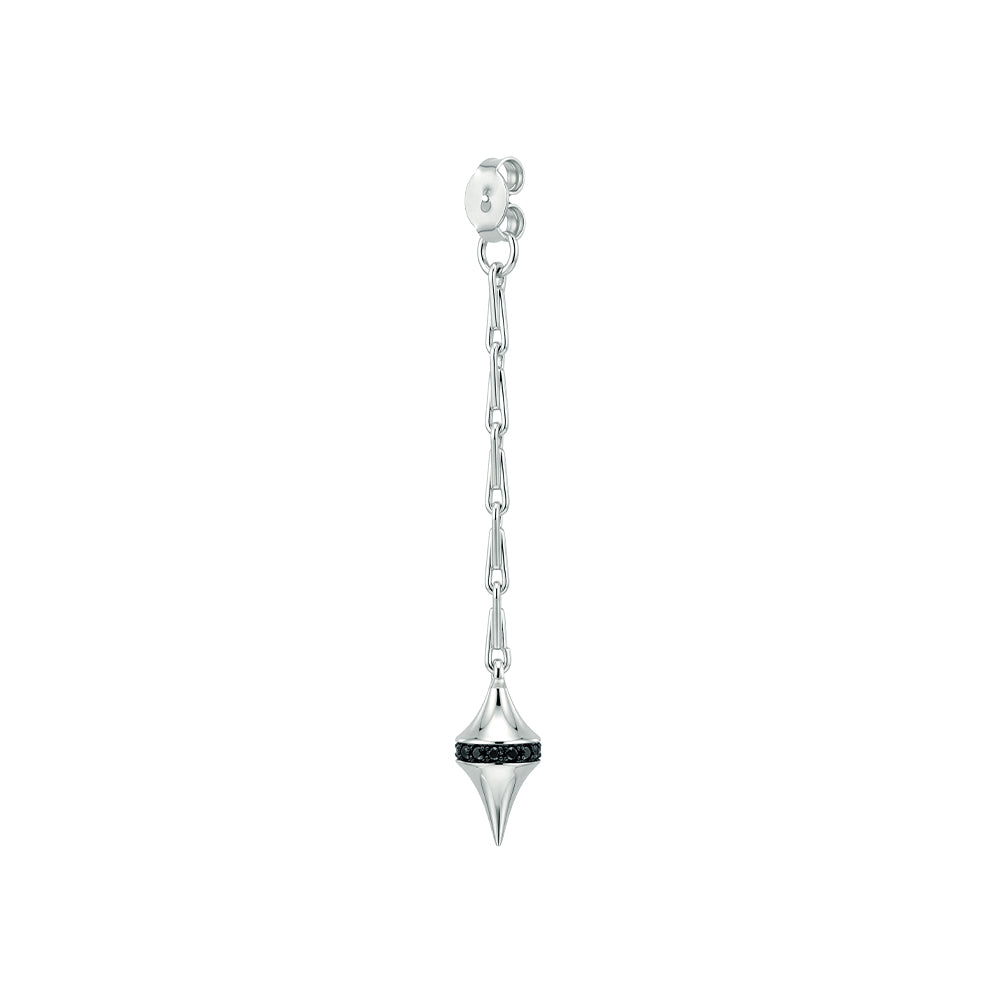 Lila Spike Push Back Earring in Black Diamonds
