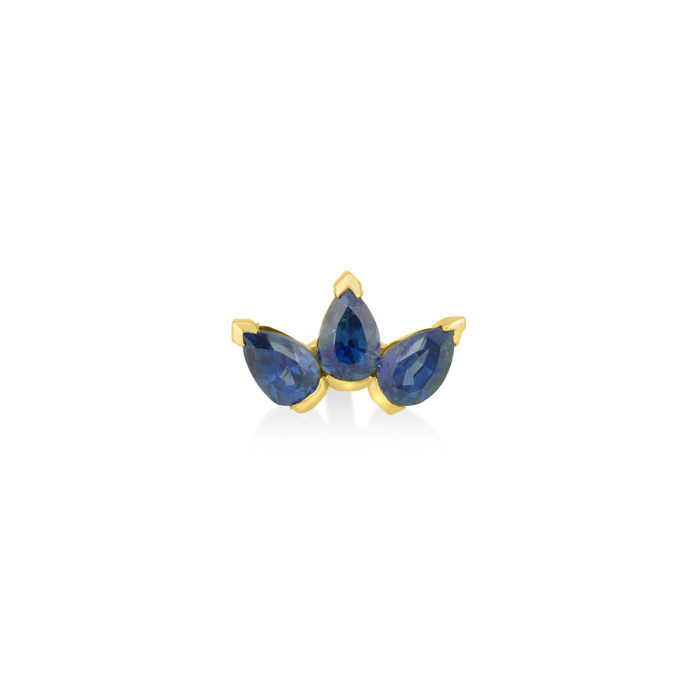 Three Drops stud in Sapphire