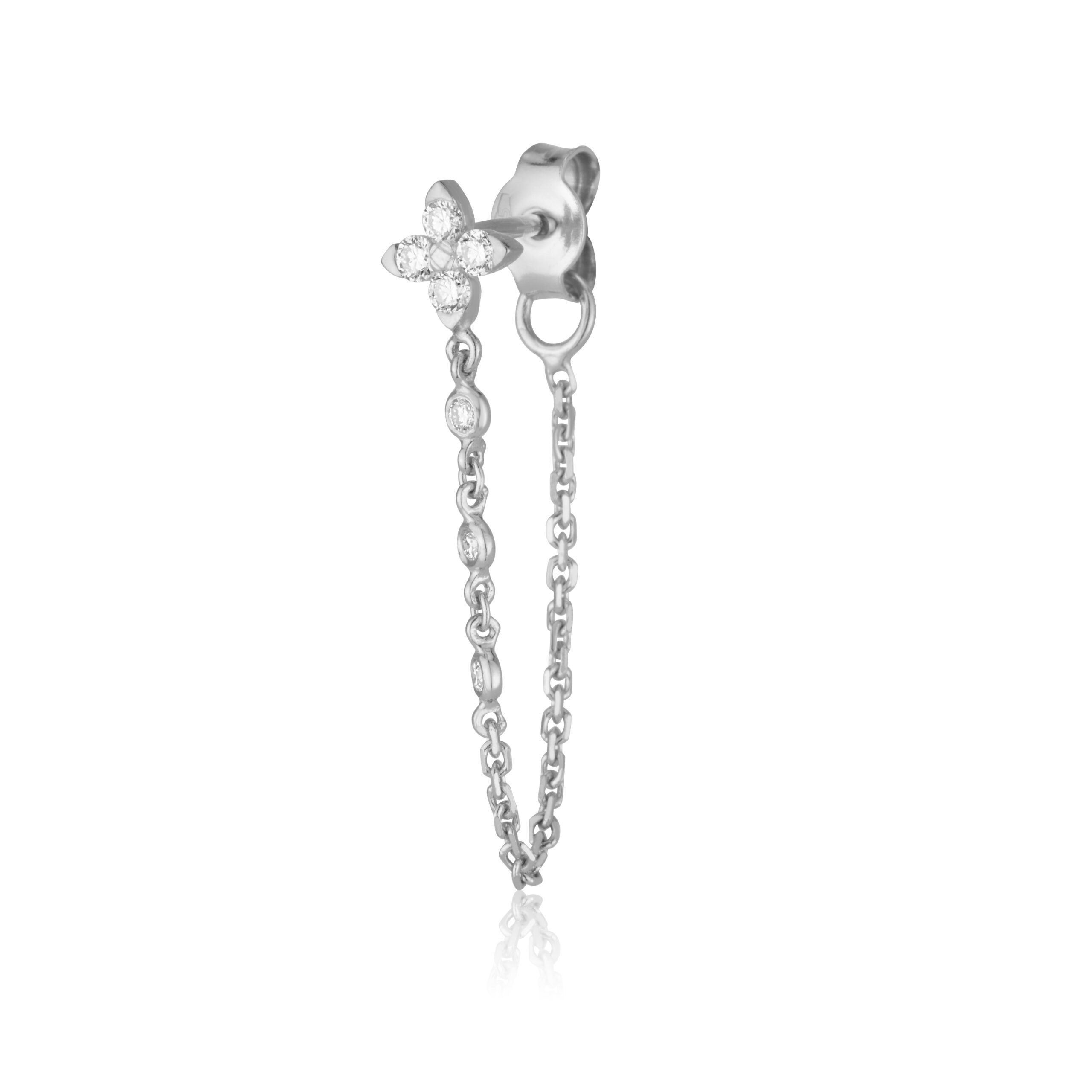 עגיל 4 פטאל עם שרשרת משובצת