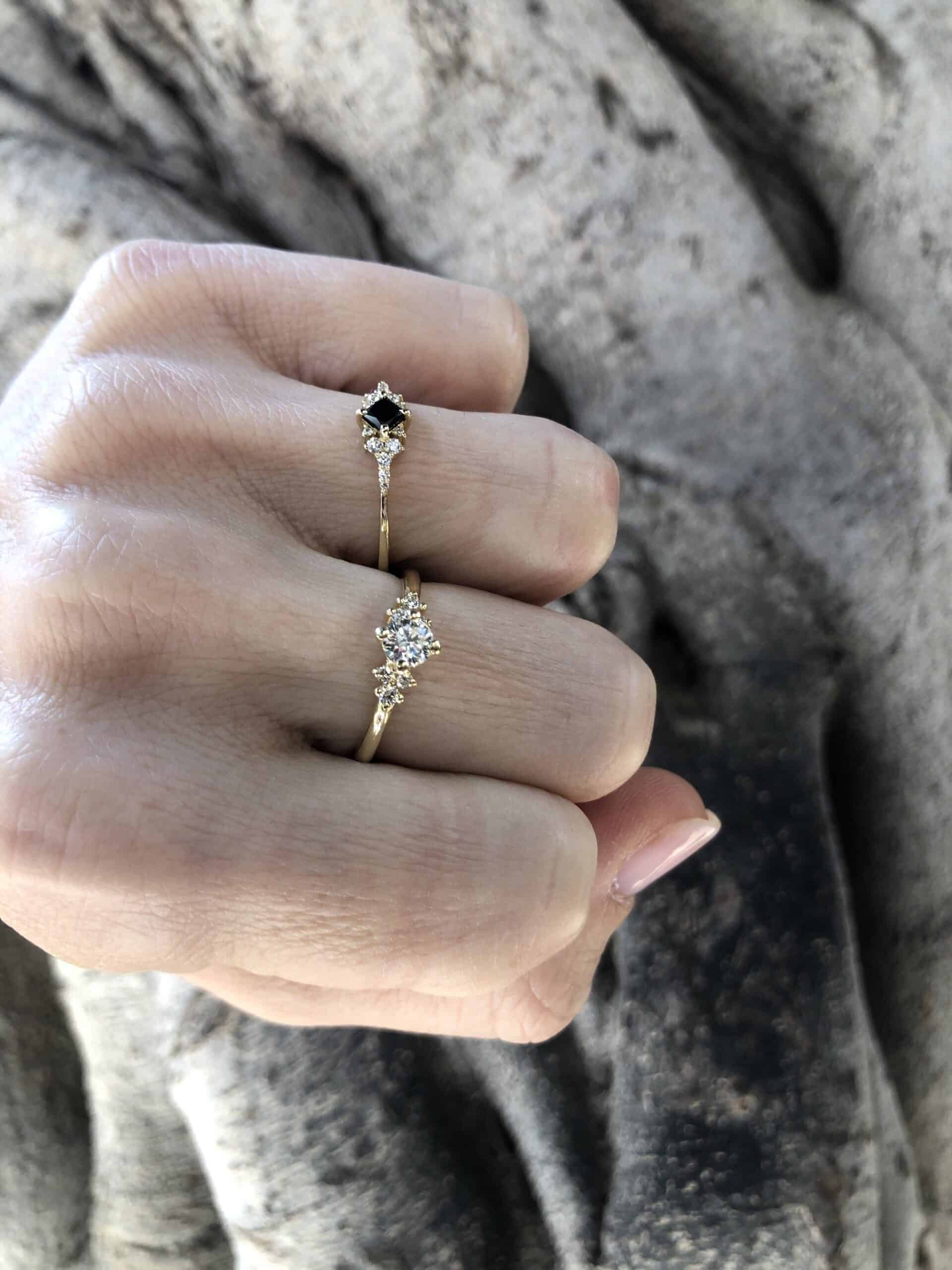 Black diamond tzlil ring