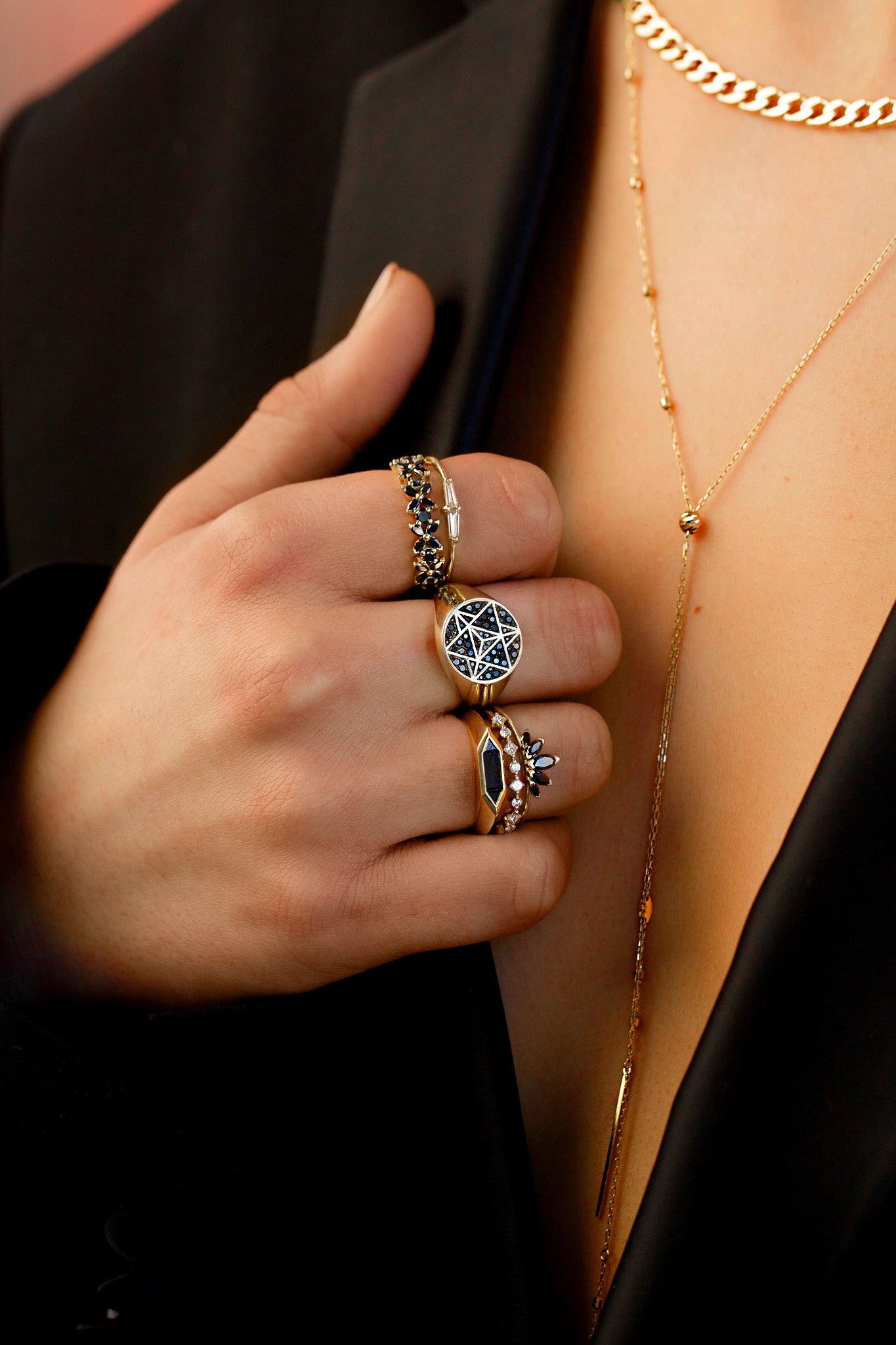 All Diamond Moran Ring