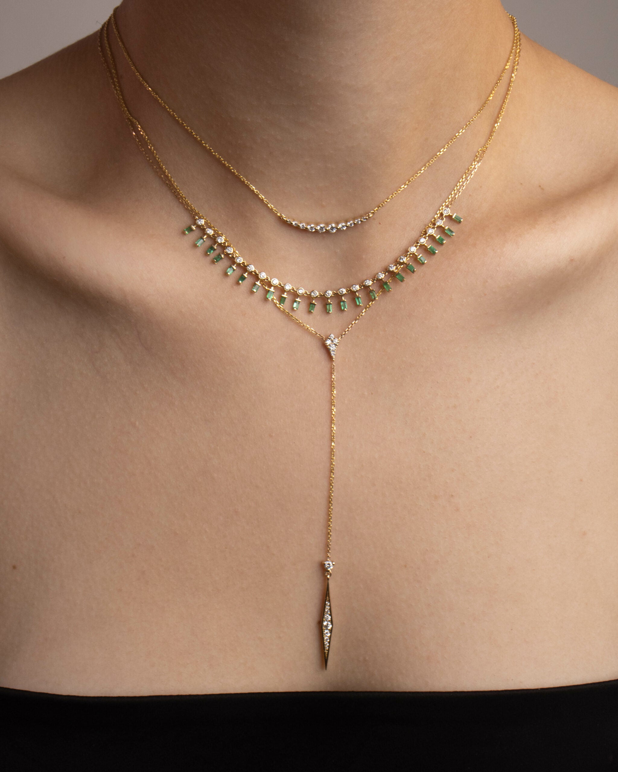 Degrade Bar Diamond Necklace