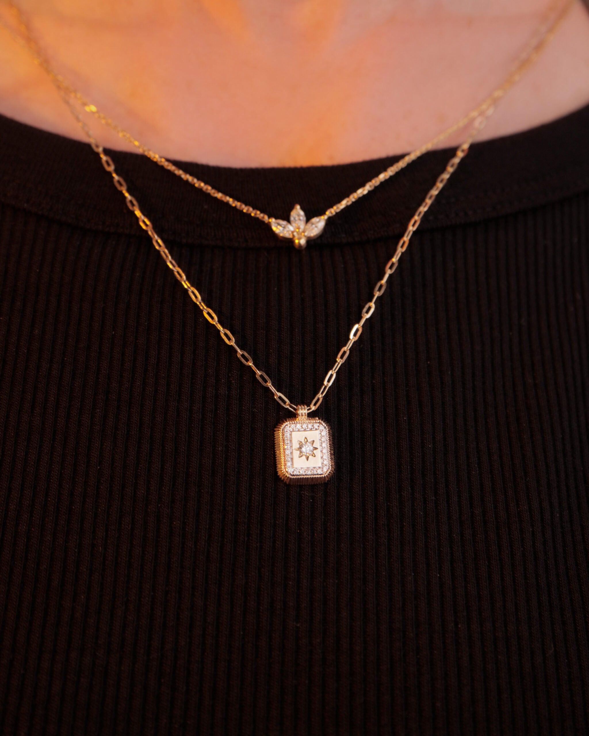 Lucca Necklace in White Diamonds