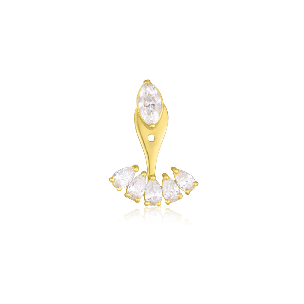 Two Piece Marquise And Five Drops Earring