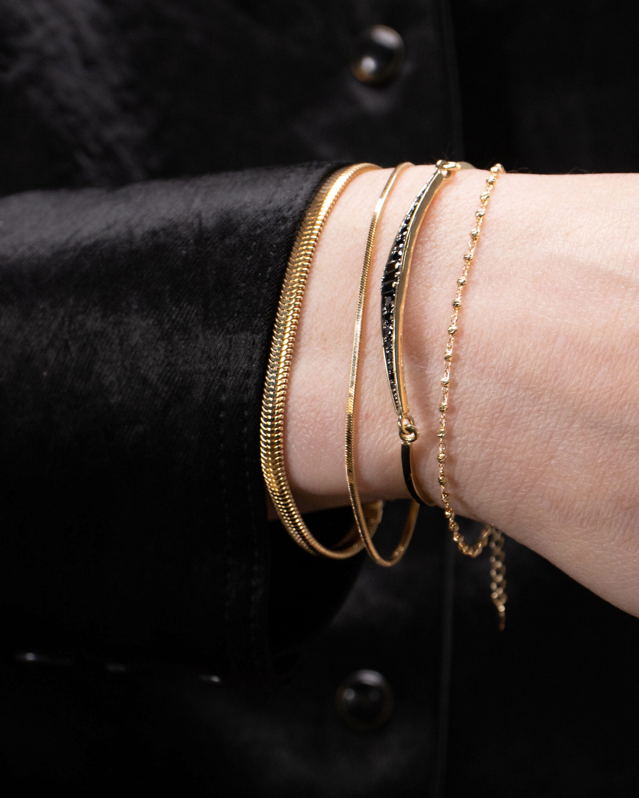 Diamond Cut Ball On Chain Bracelet
