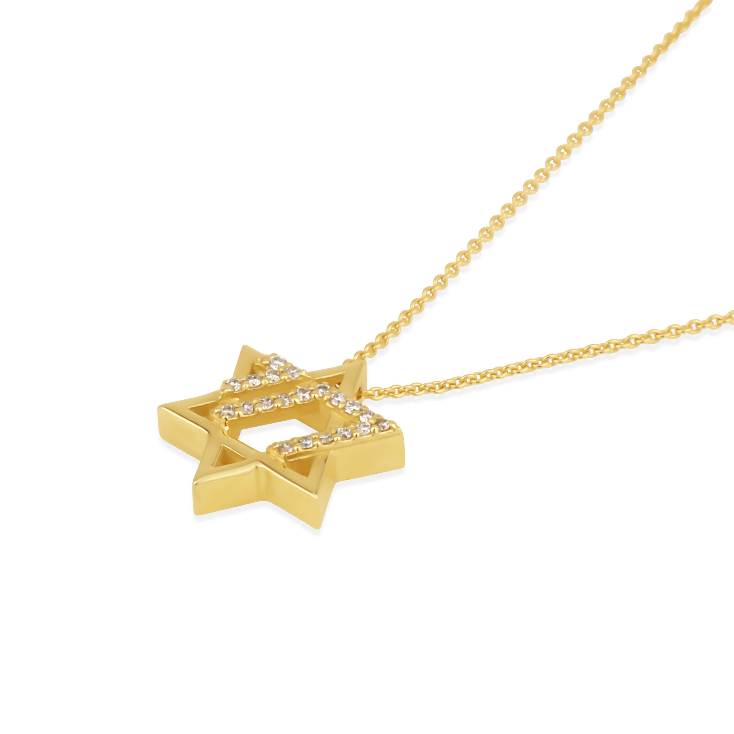 שרשרת מגן דוד עם חי מיהלומים