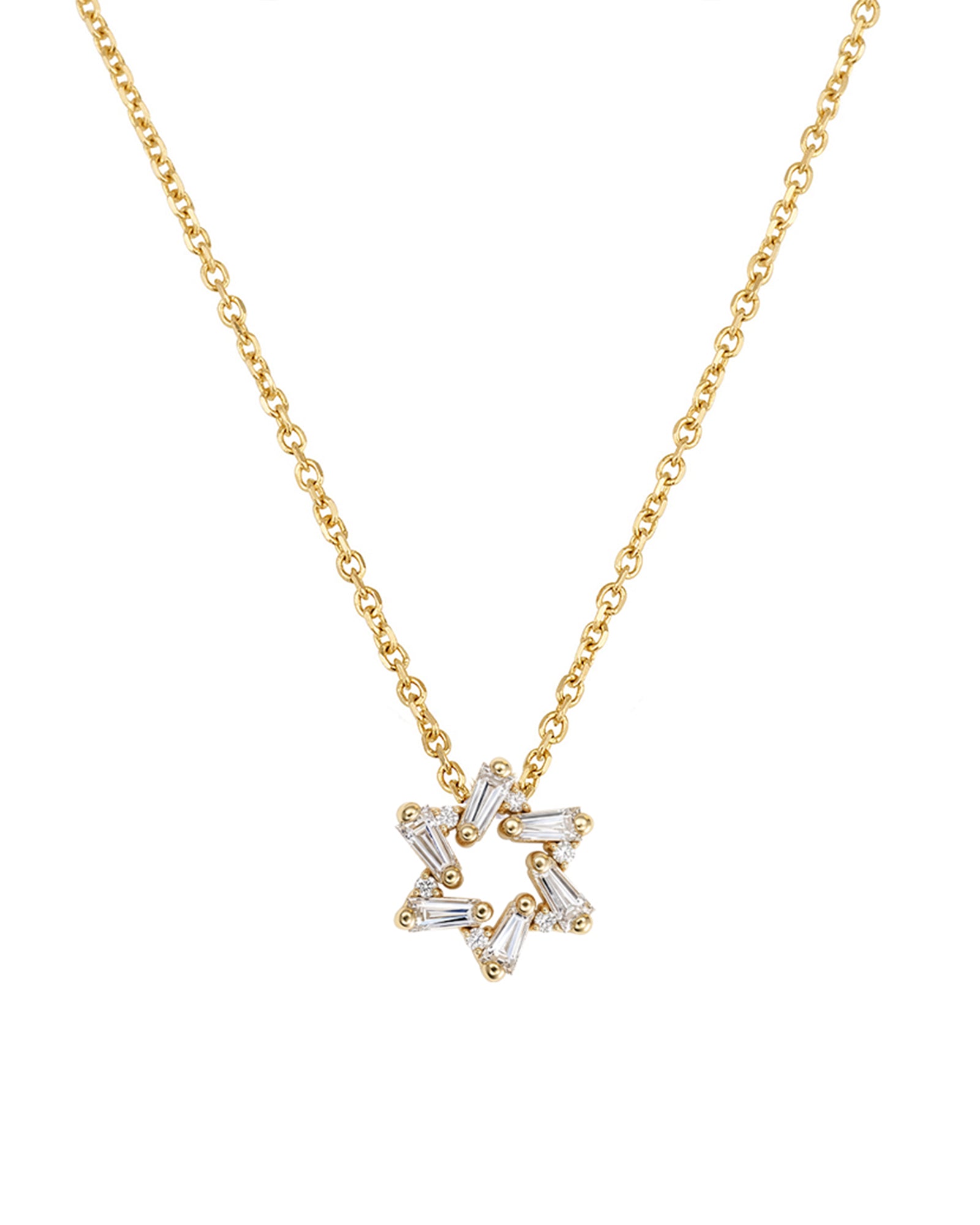 Diamond Taper Star of David Necklace