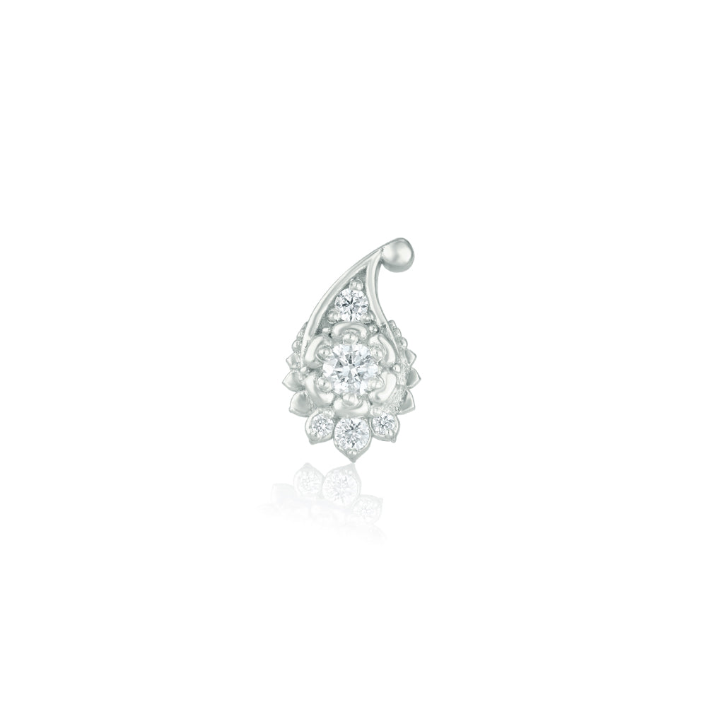 Paisley Teardrop In White Diamonds