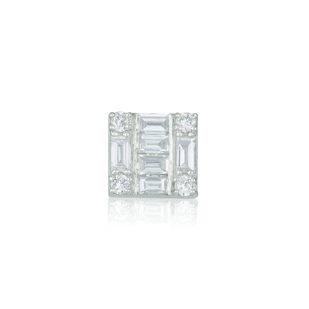Perfect Square Baguette Diamond Stud