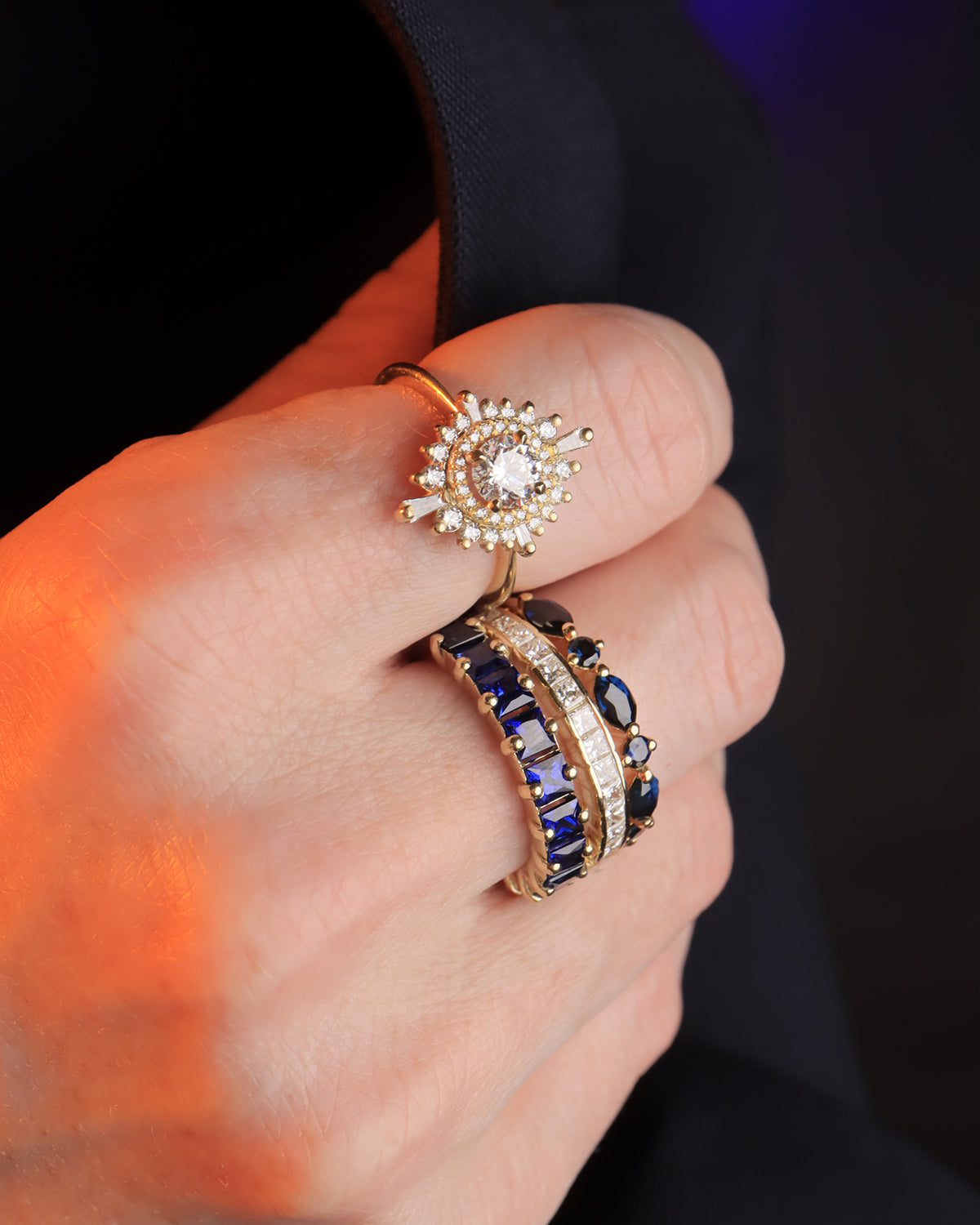 Princess Ring in White Diamonds