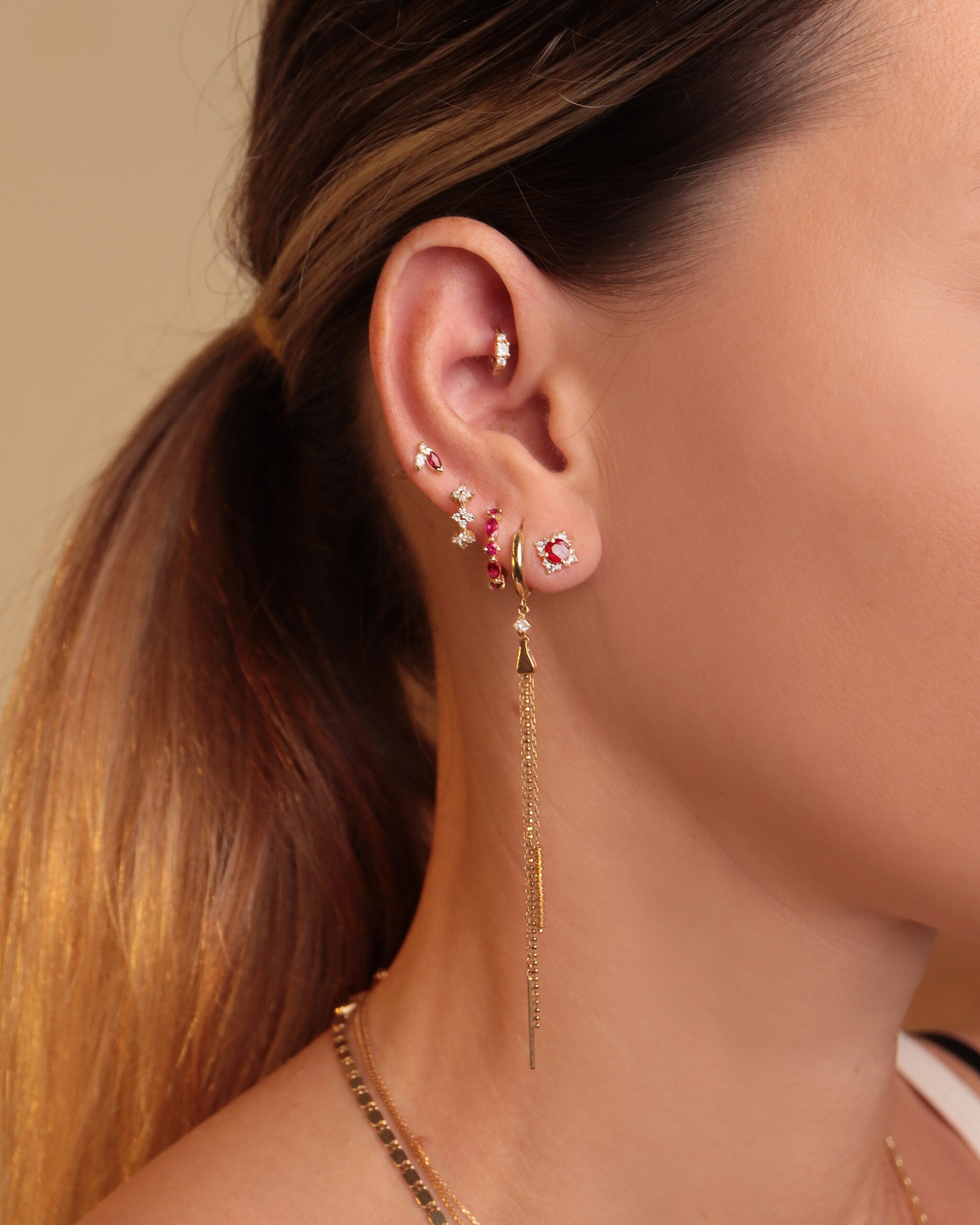 Eva Earring in Rubies