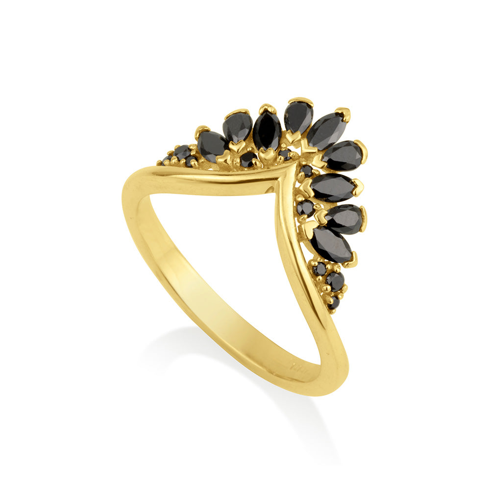 Arena Ring in Black Diamonds