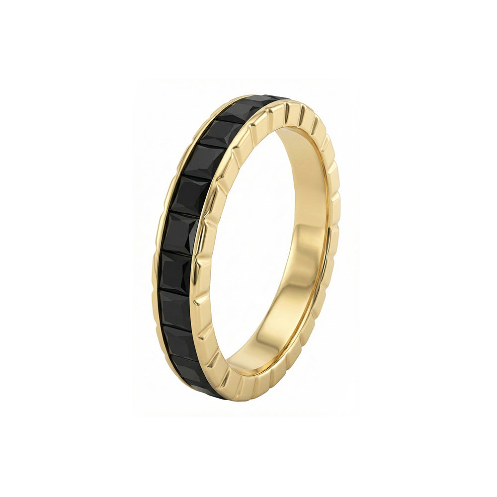 Princess Ring in Black Diamonds