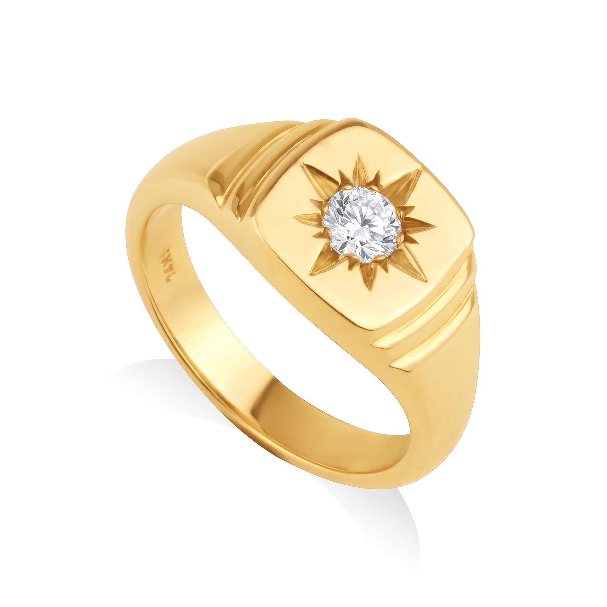 North Star Ring in White Diamond