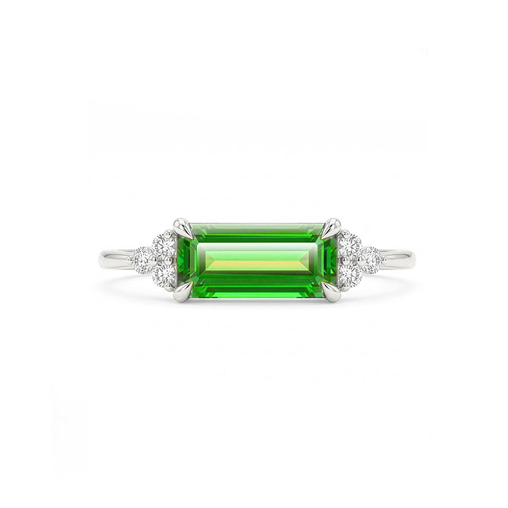Rectangular Tsavorite Ring