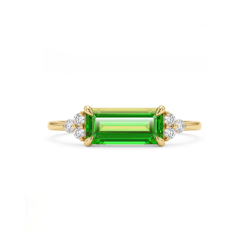 Rectangular Tsavorite Ring