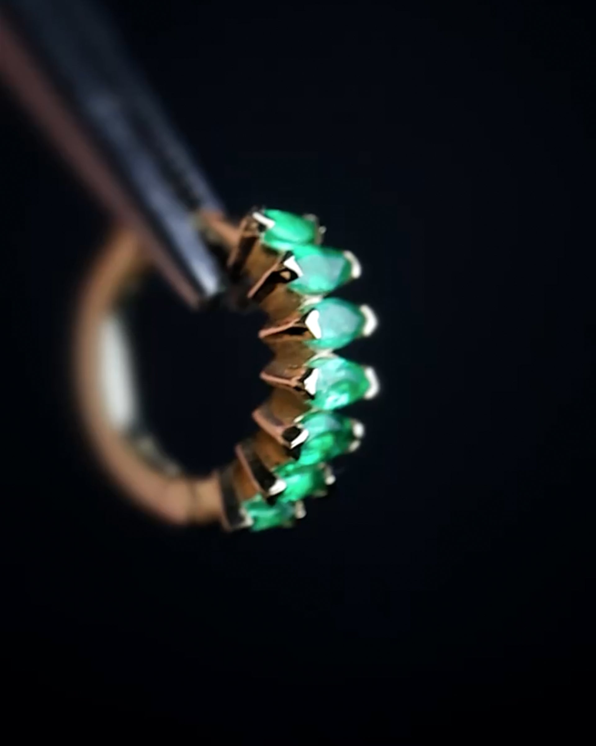 Seven Marquise Emerald hoop