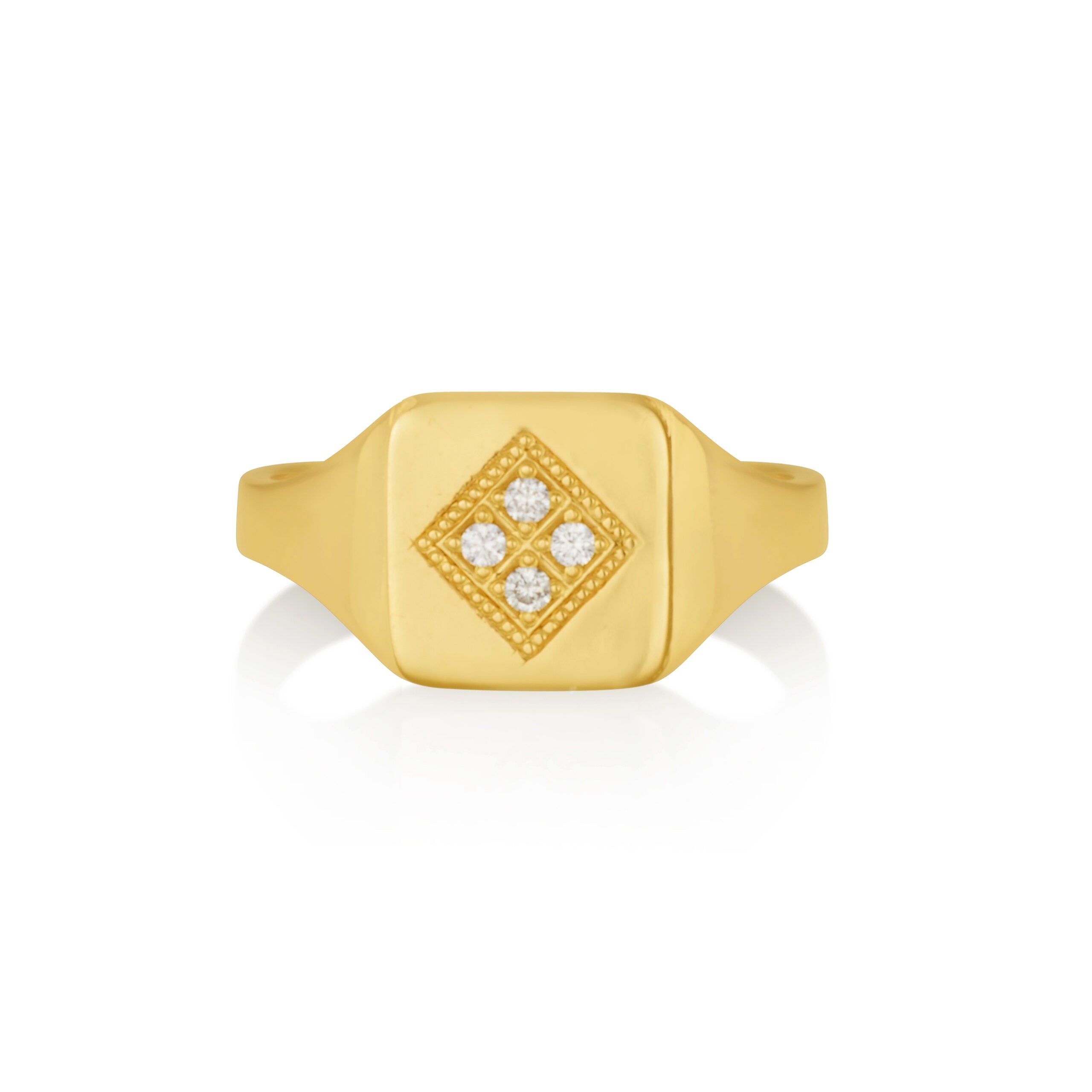 Square stamp in white diamonds