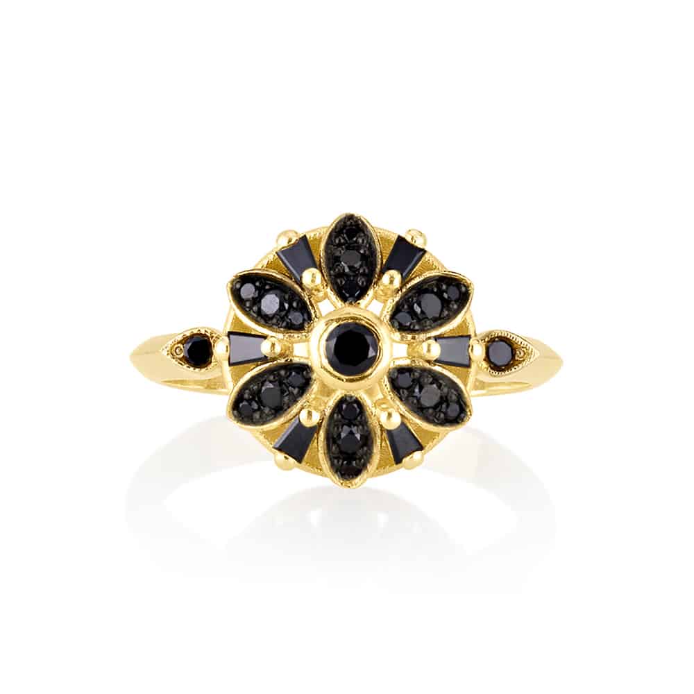 Black diamond Stella ring