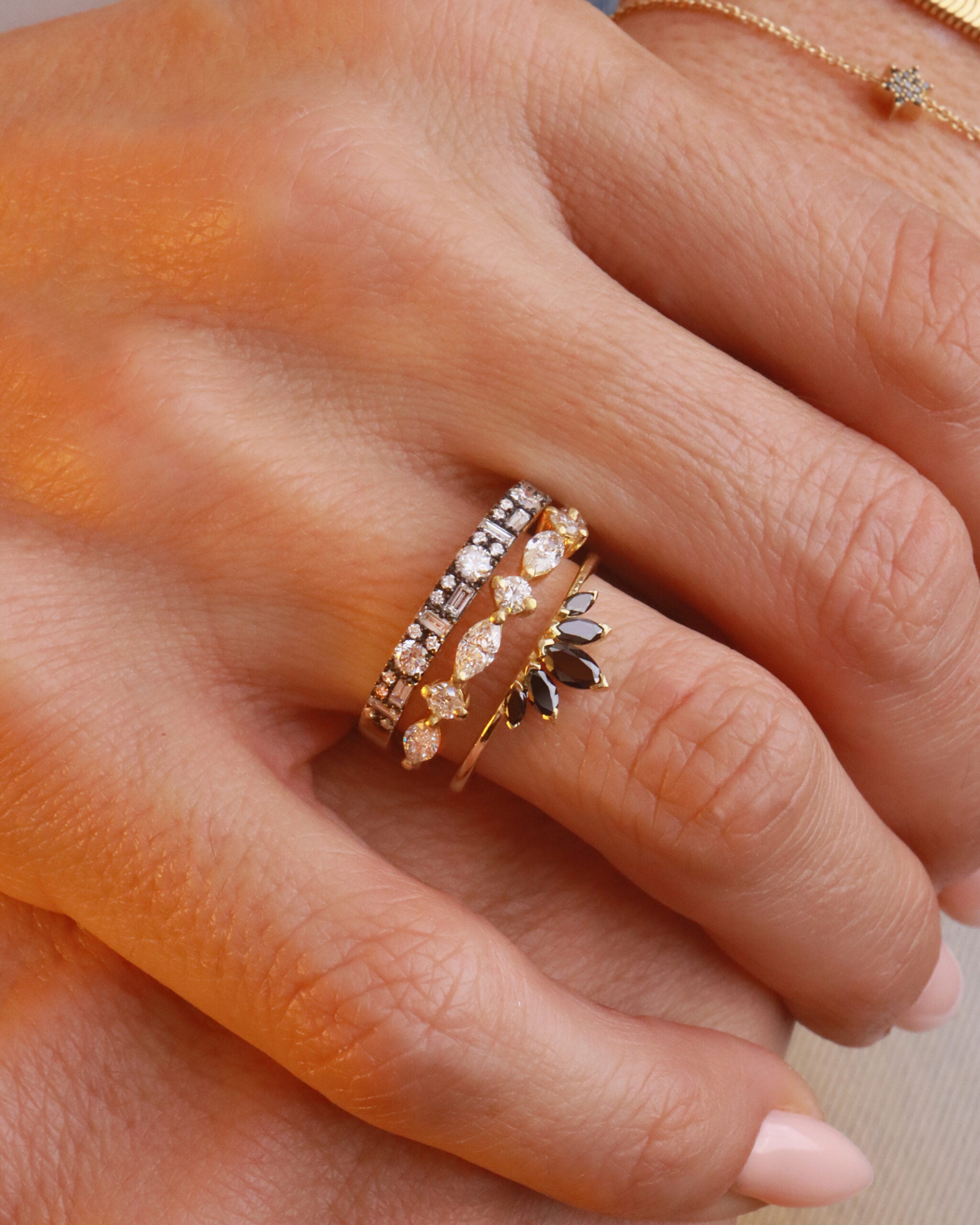 Sunrise Ring In Black Diamonds