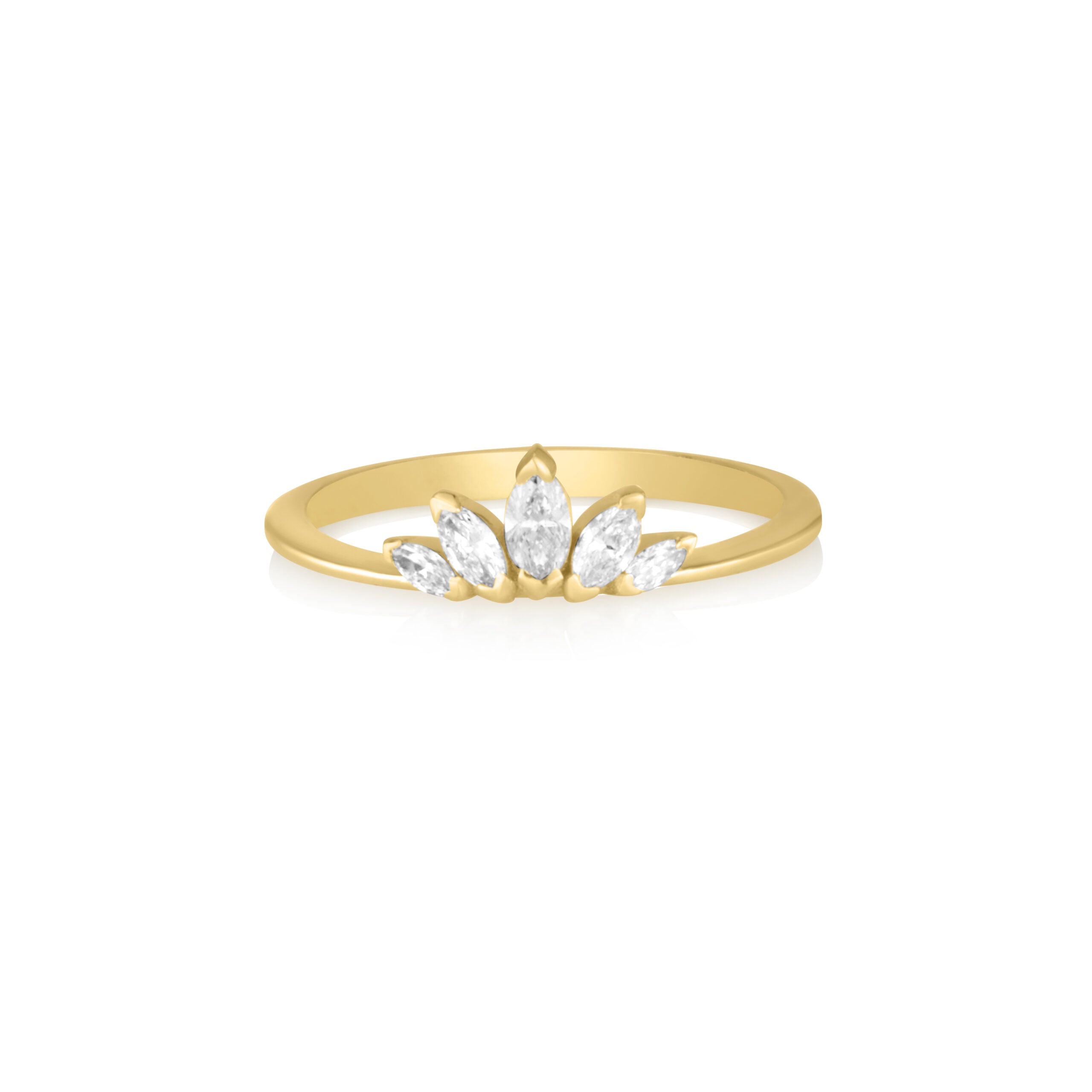Sunrise Ring in White Diamonds