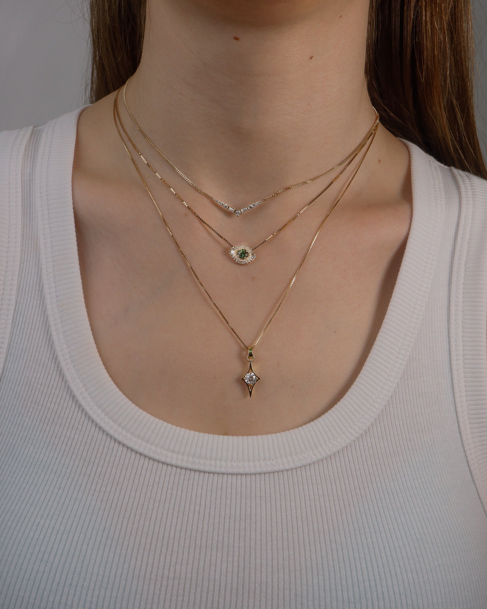 Spark Necklace with Tourmaline & Diamonds
