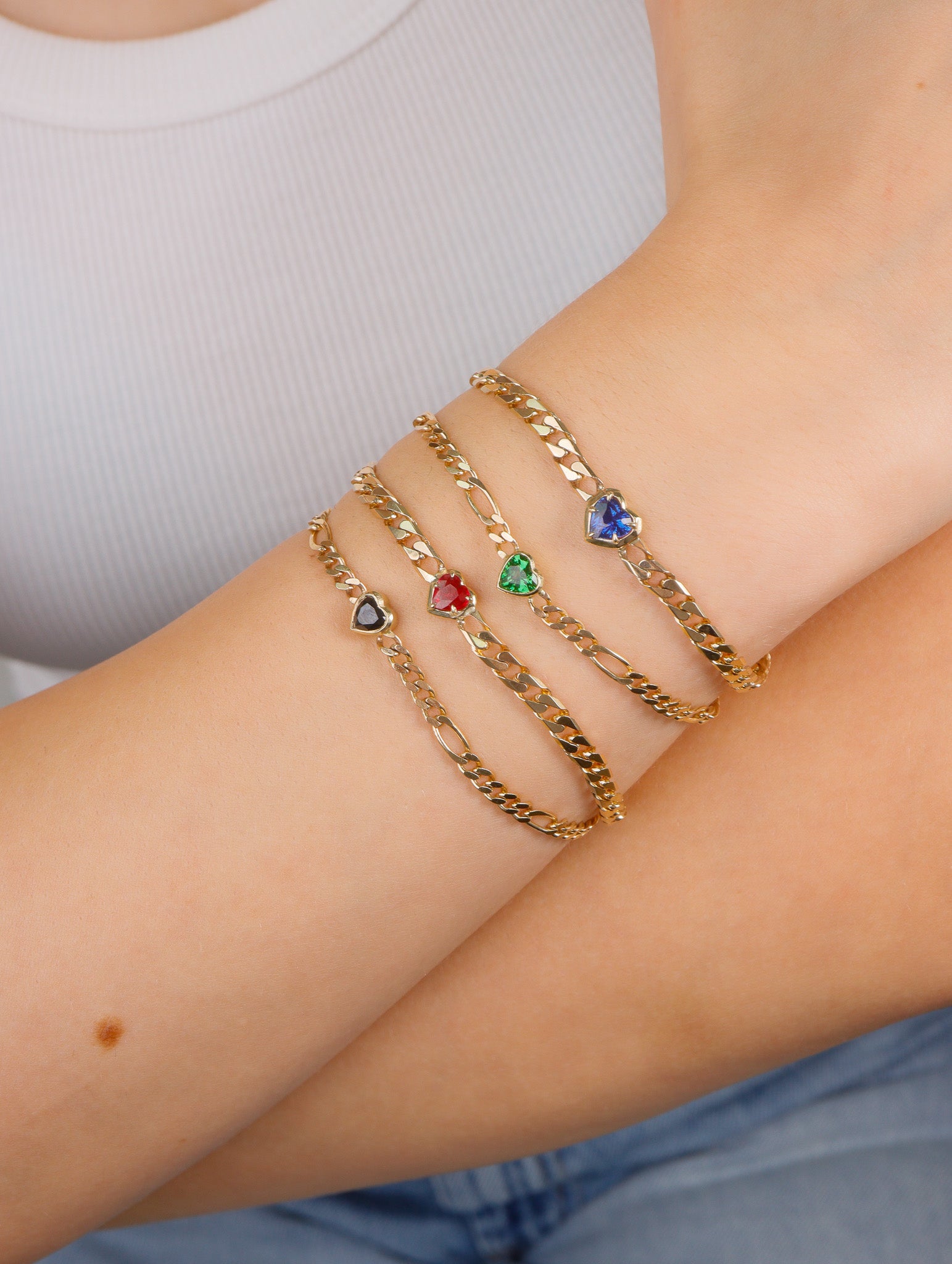 Ruby Heart Bracelet