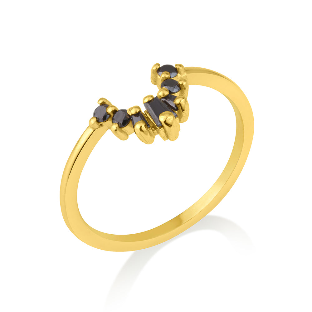 Taper degrade crown in black diamonds