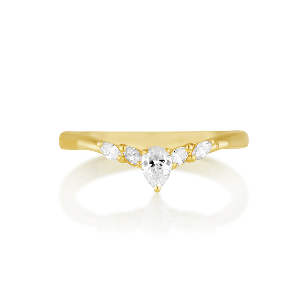 V marquise ring