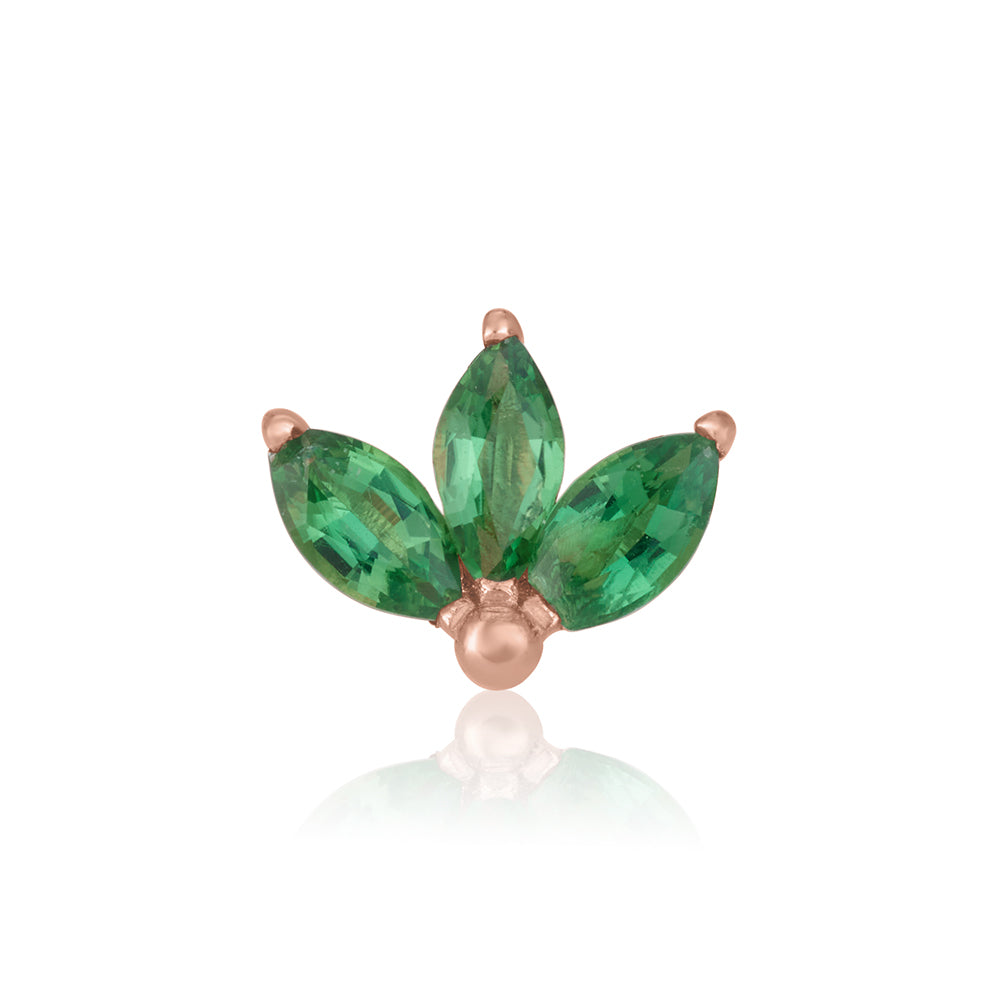 Wide Lotus Stud In Tourmaline