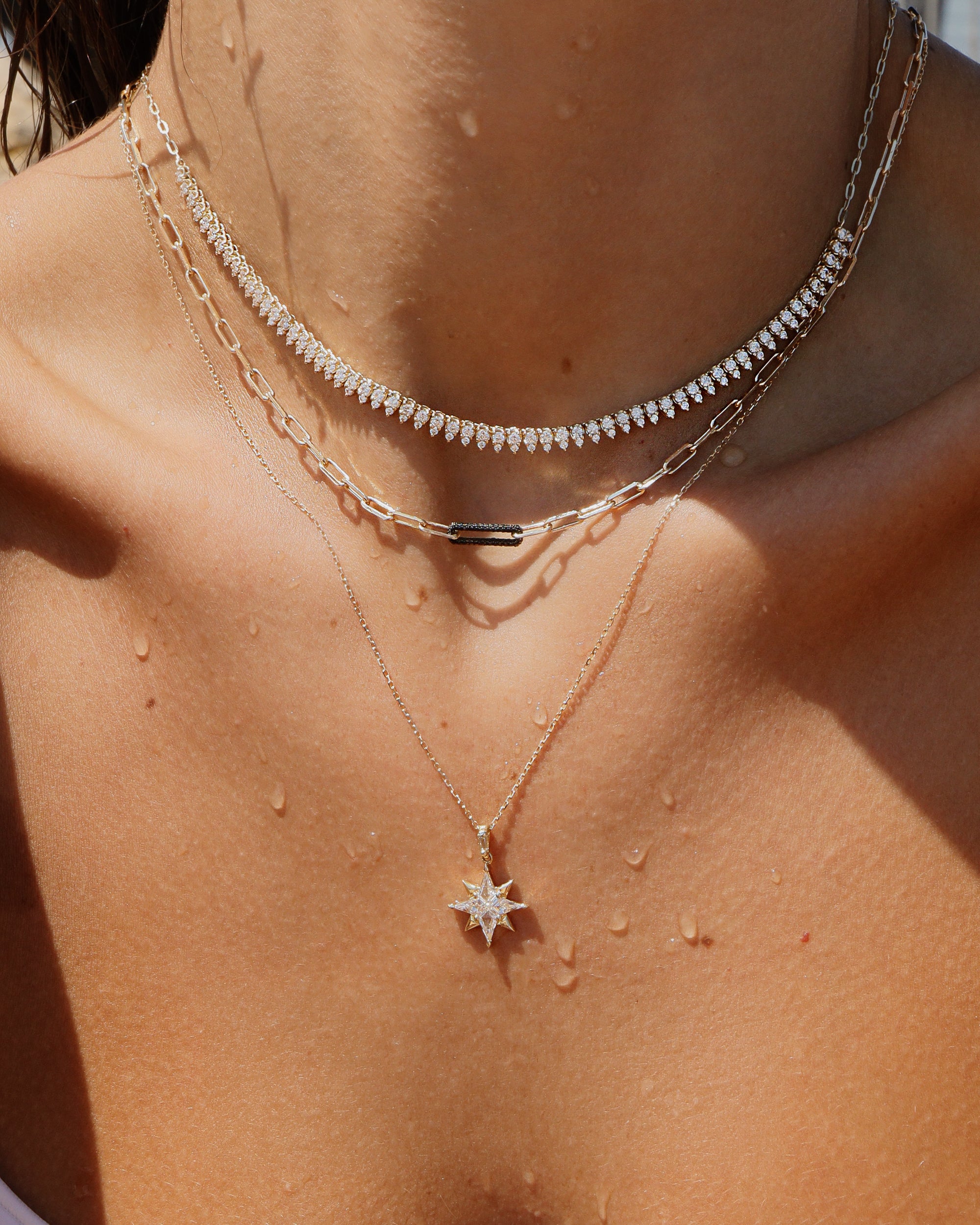 Brigitte Necklace with Angel Hair Chain