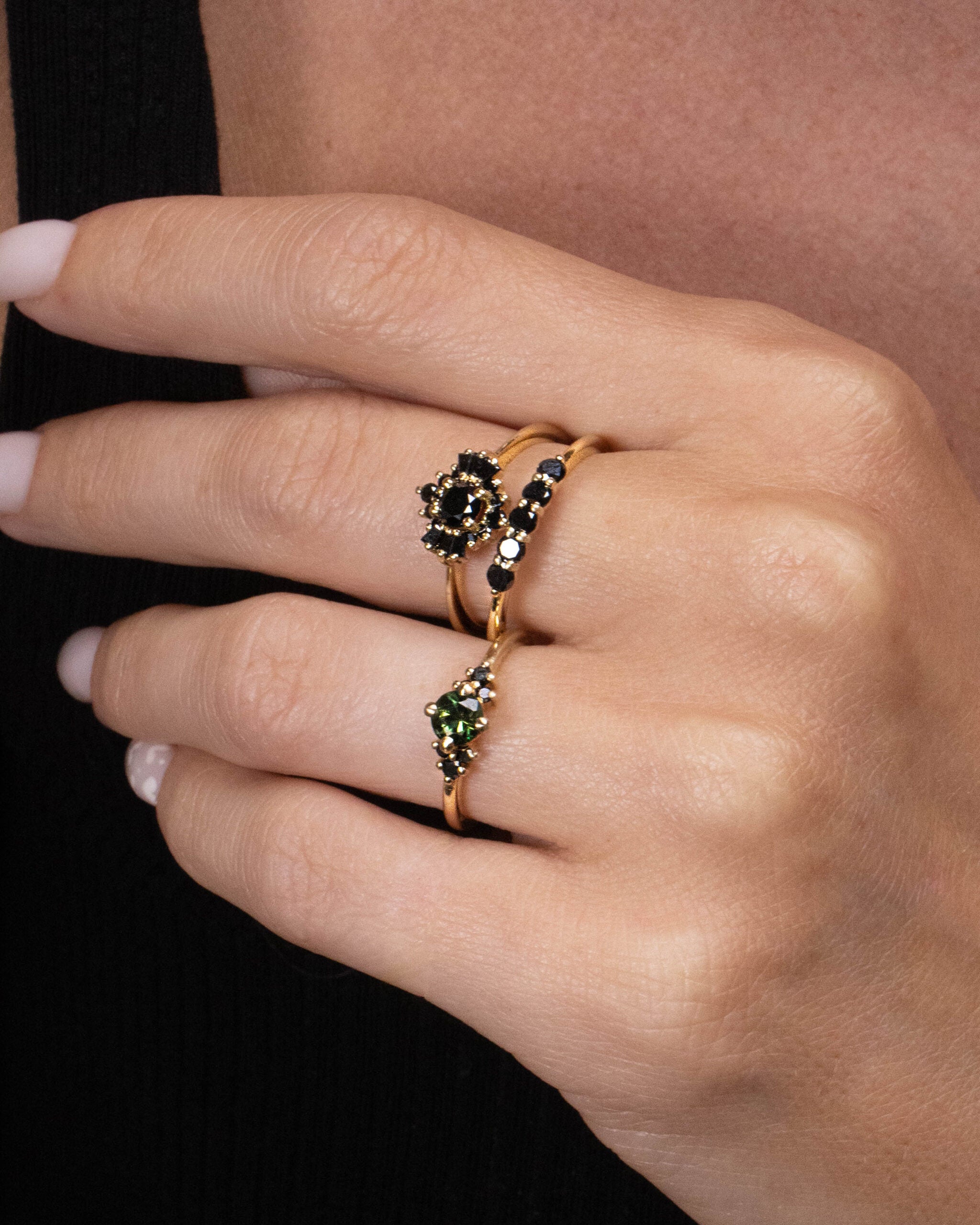 Spark ring in Black diamonds