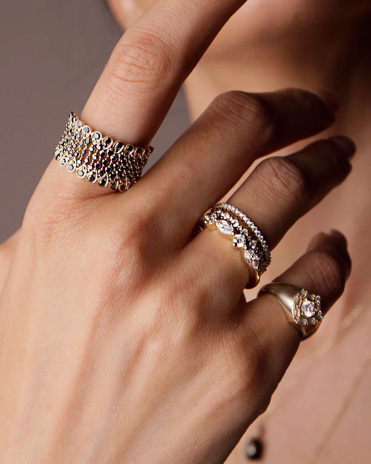 Vanessa Ring in Black Diamonds