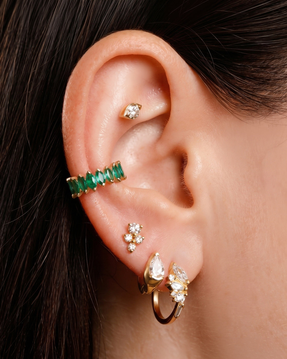 Emerald Marquise Cuff