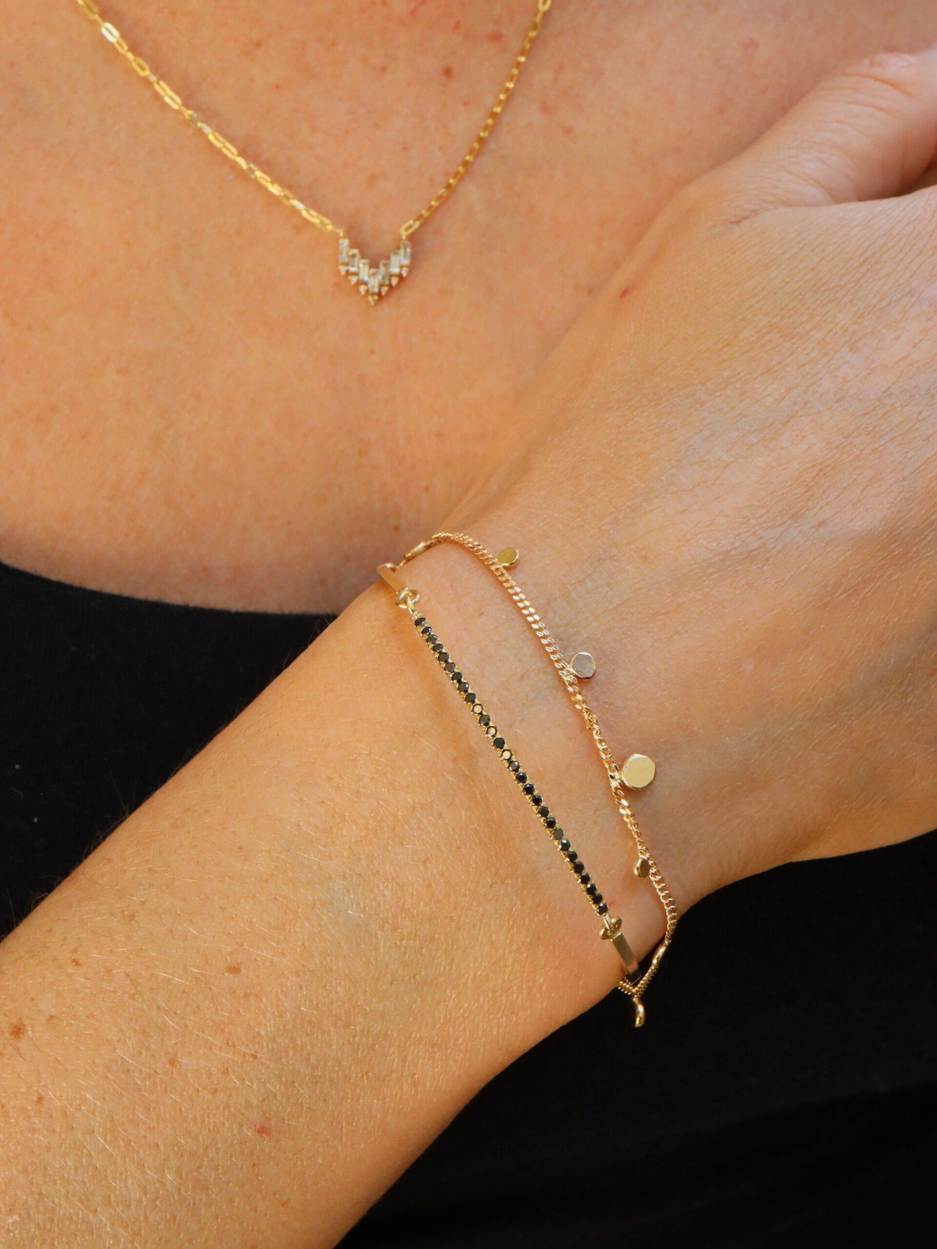 Three Piece Black Diamond Bracelet