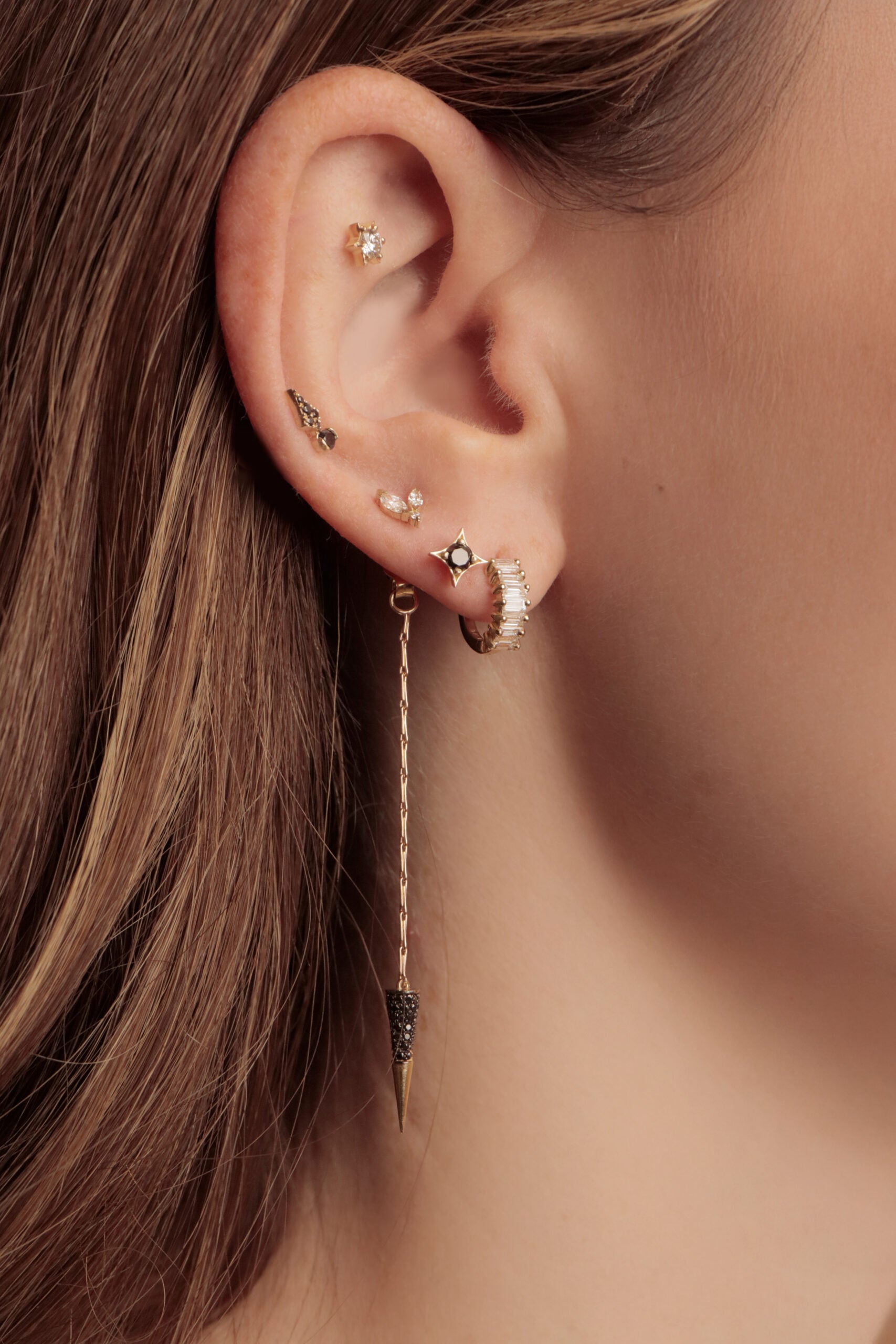 Mika Stud in Black Diamonds