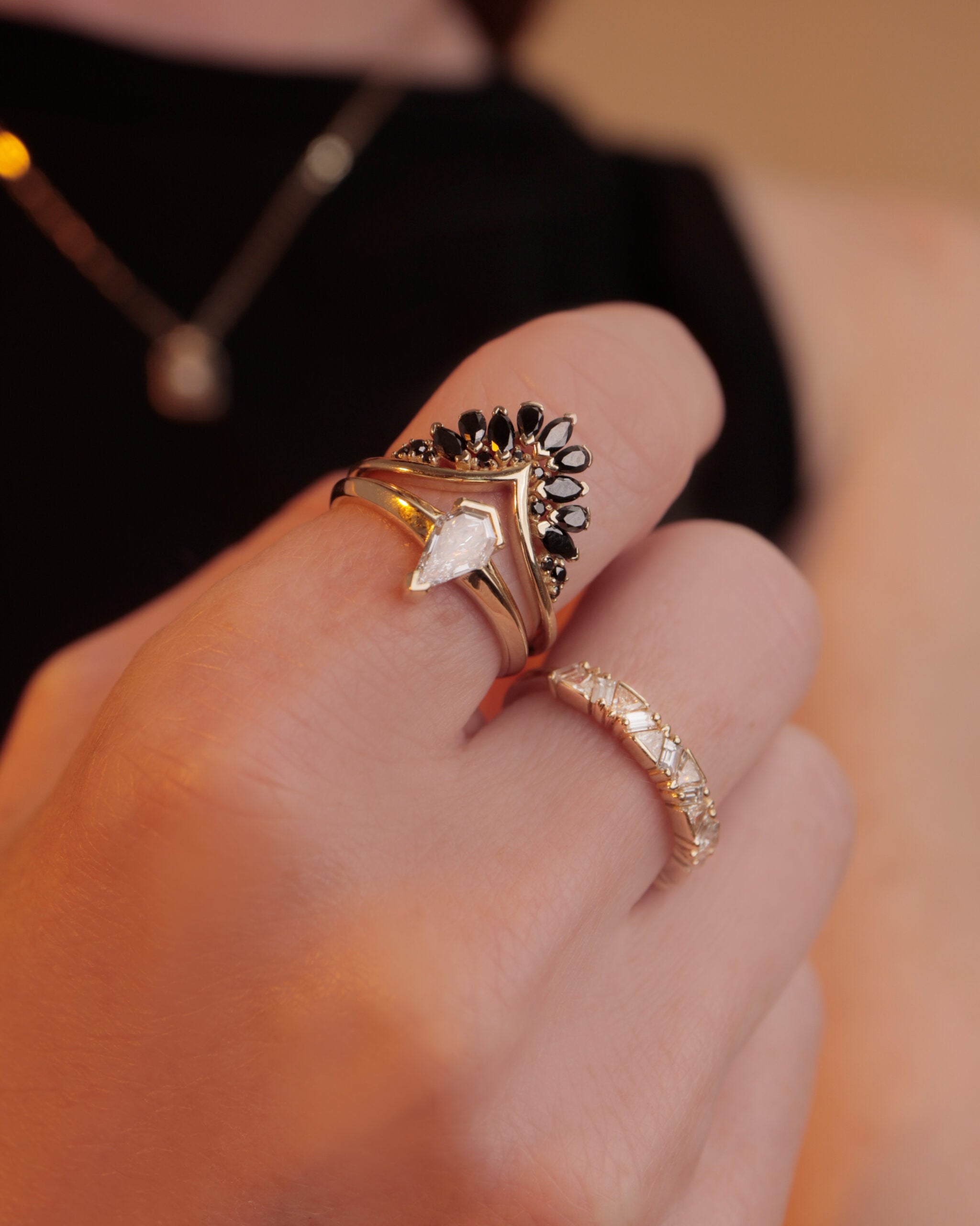 Arena Ring in Black Diamonds