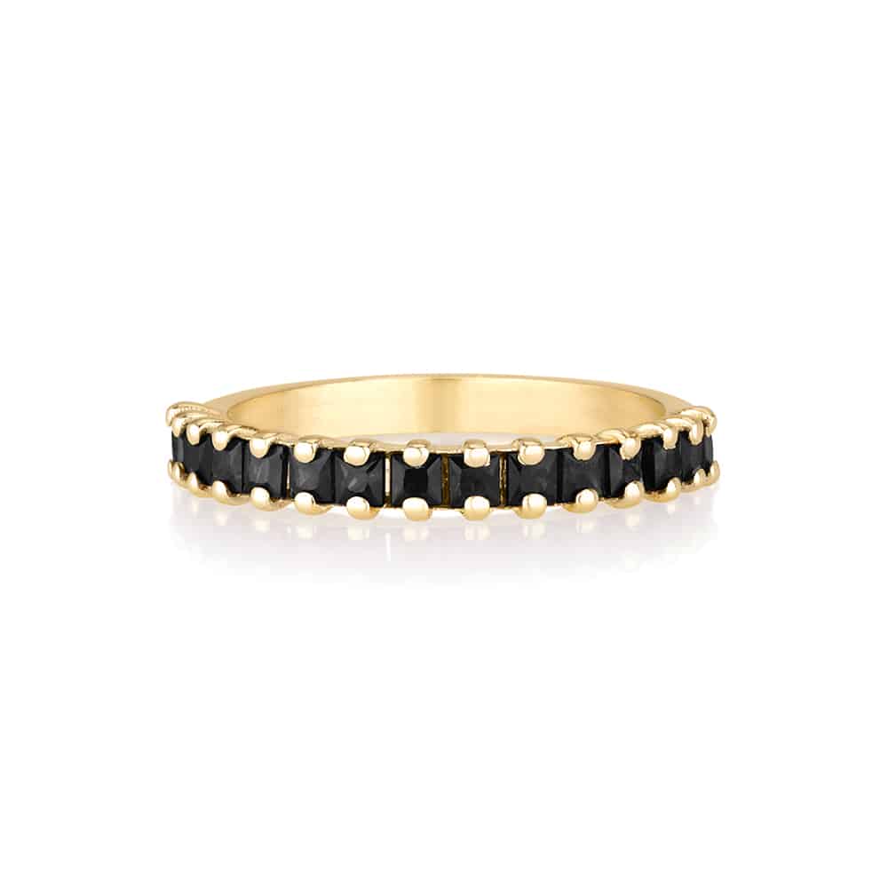 Black diamond princess ring