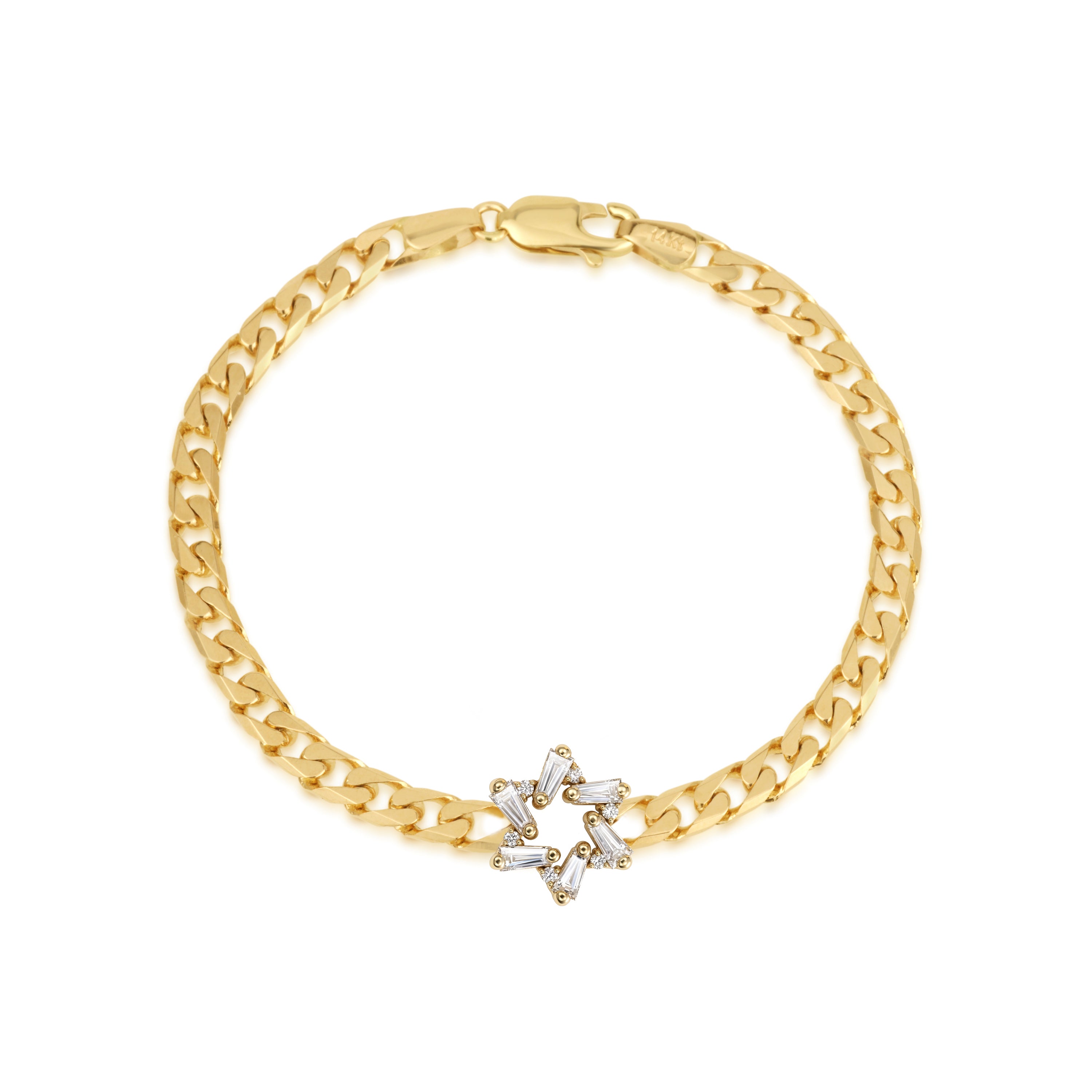 Diamond Taper Star of David Bracelet