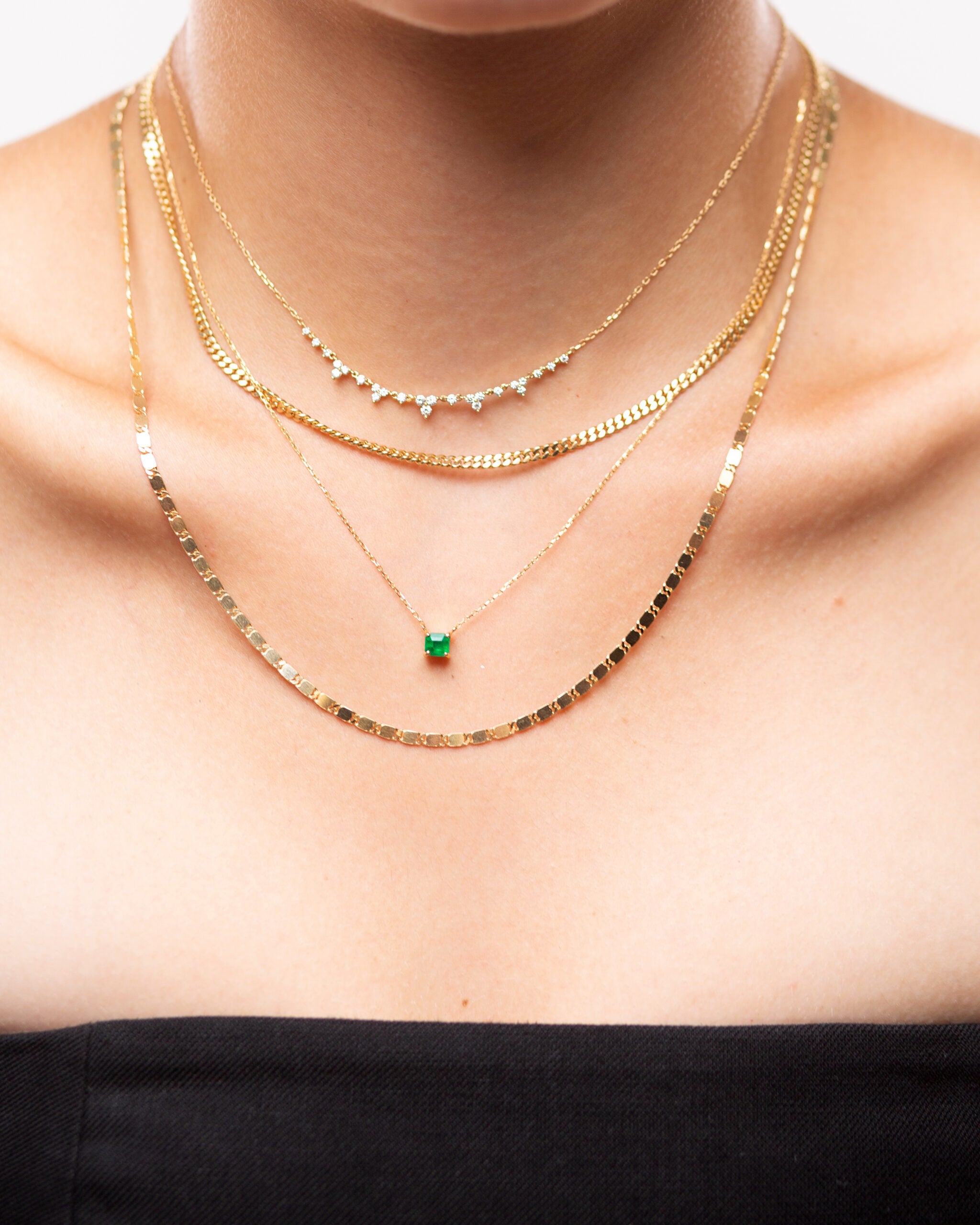 Square emerald necklace