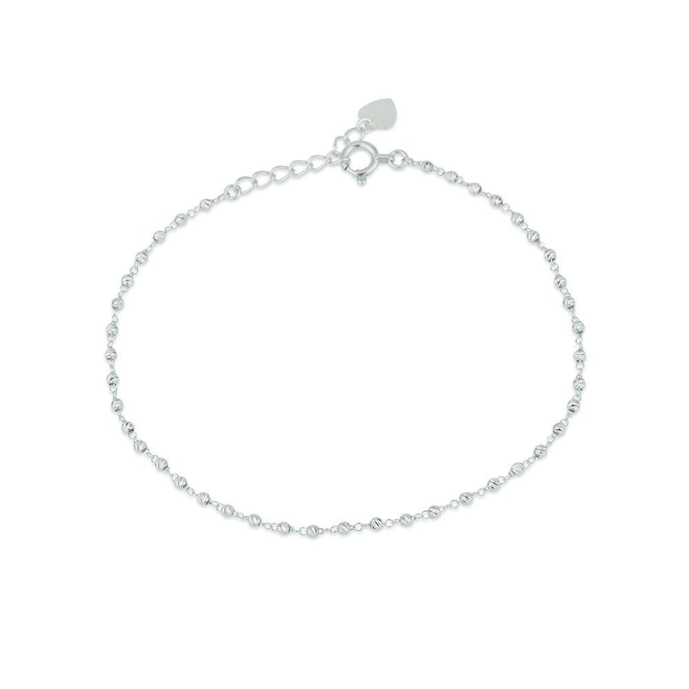 Diamond Cut Ball On Chain Bracelet